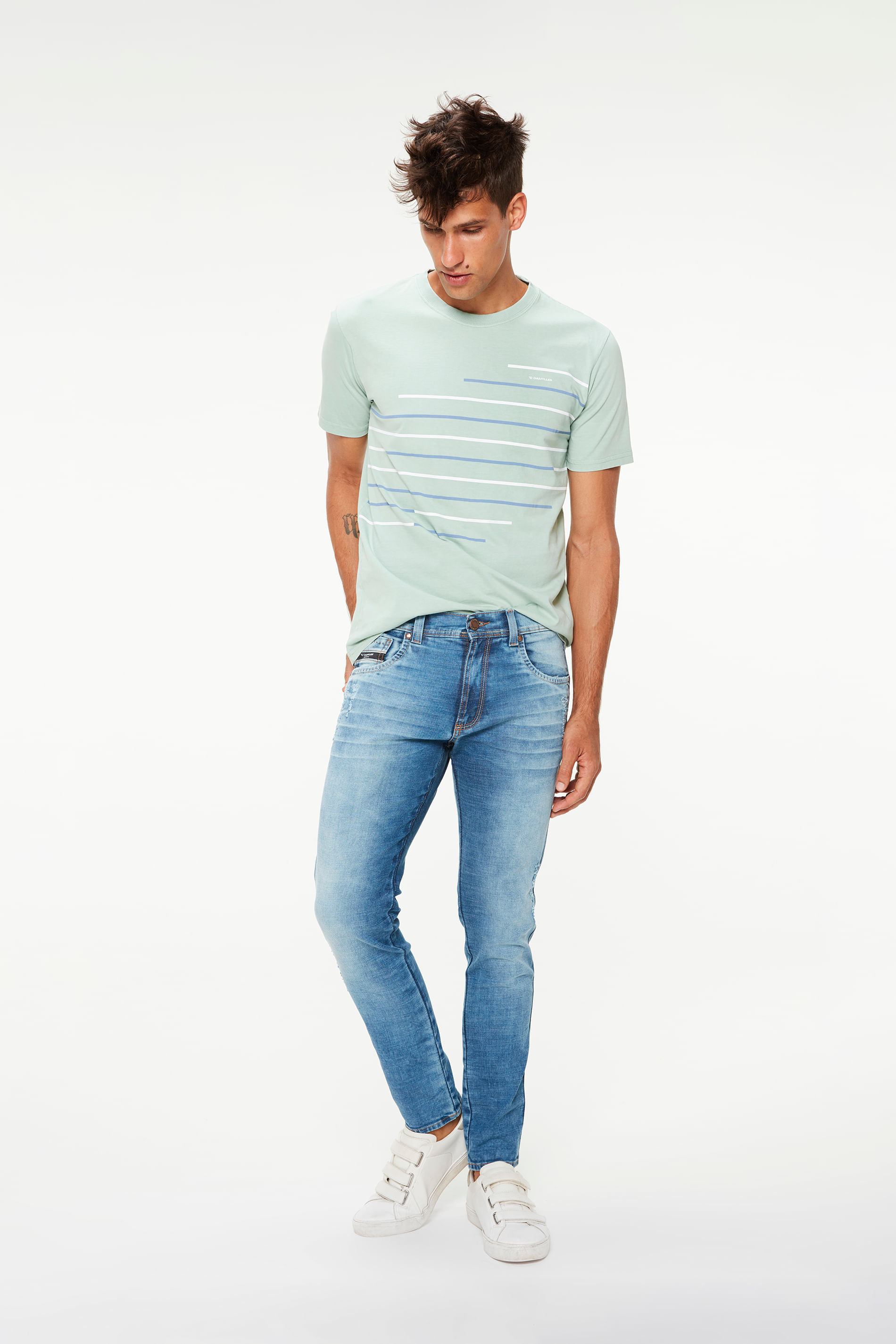 Calça Jeans Super Skinny com Puídos