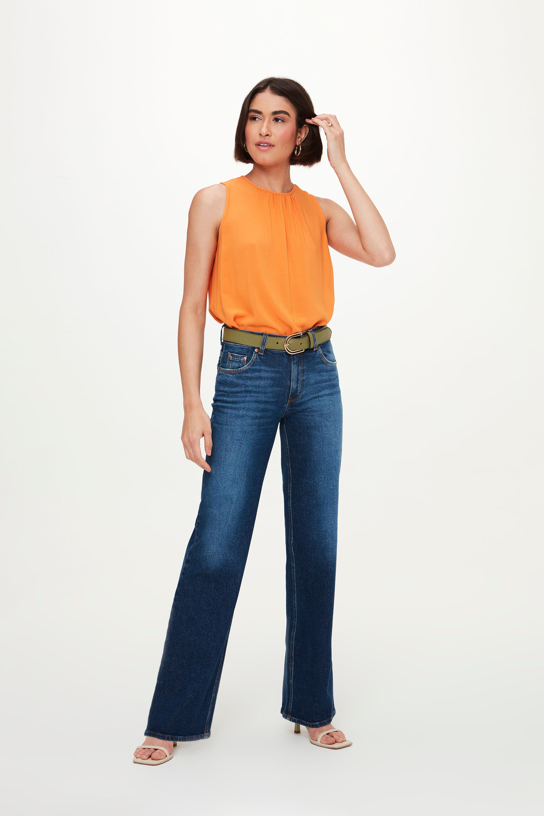 Calça Jeans Escuro Reta G3 C2 Feminina