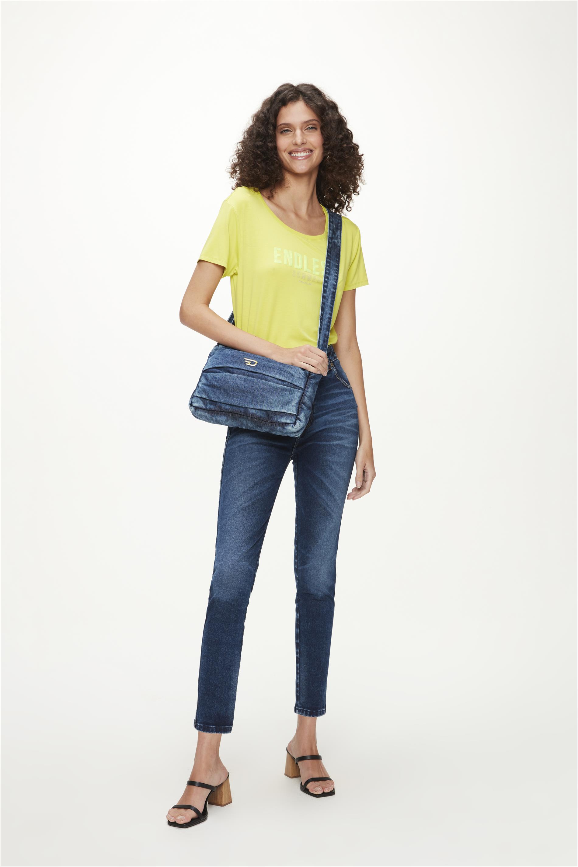 Calça Jeans Escura Jegging Cropped G5