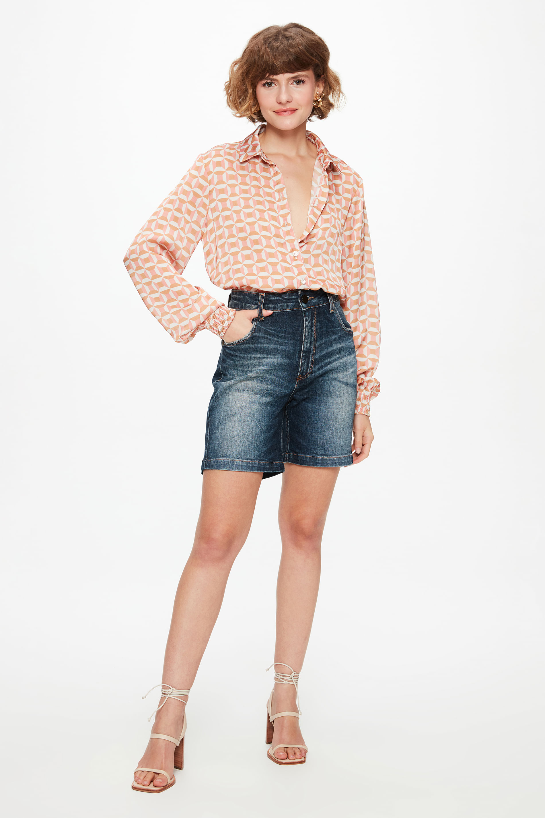 Bermuda Jeans Escuro Justa G4 C15