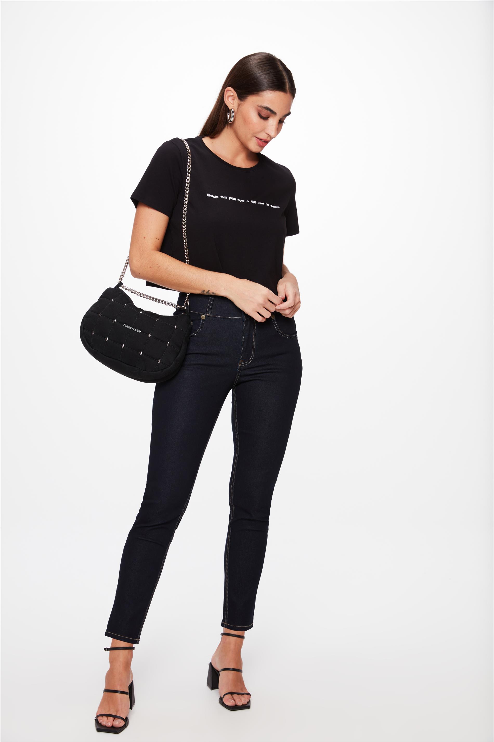 Calça Jeans Skinny Cropped G5 Cós Largo