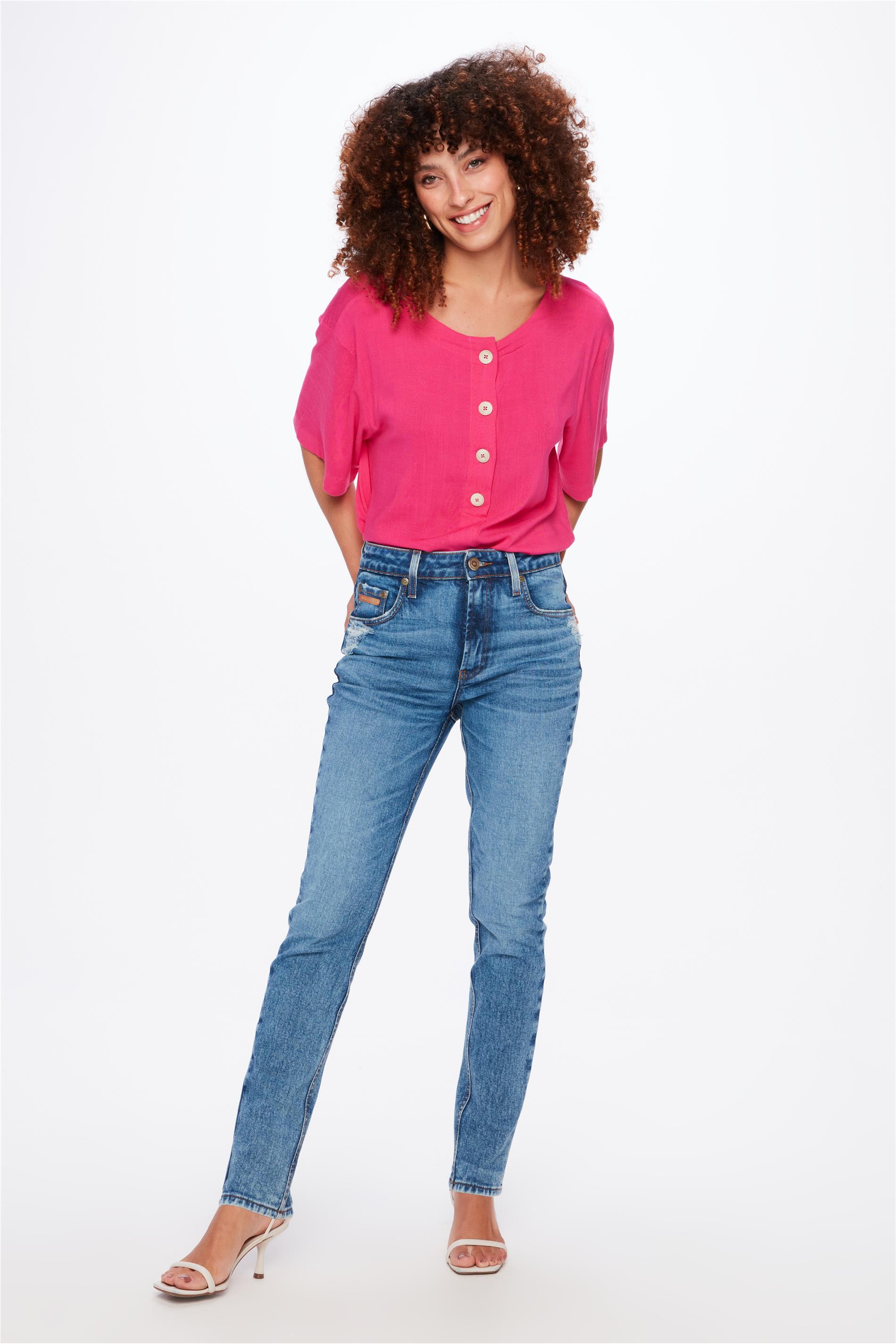 Calça Jeans Mom G5 C1 Cintura Alta