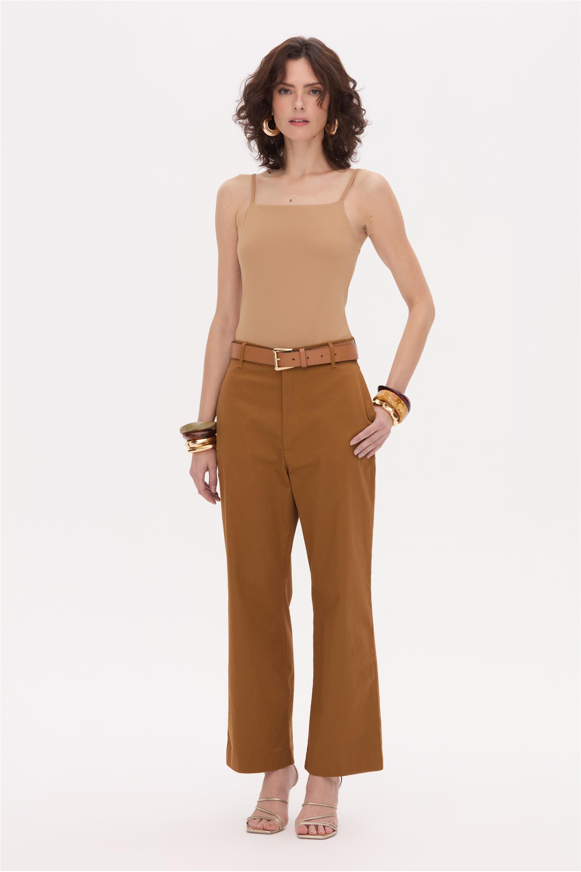 Calça de Sarja G5 Cropped Reta Elastano