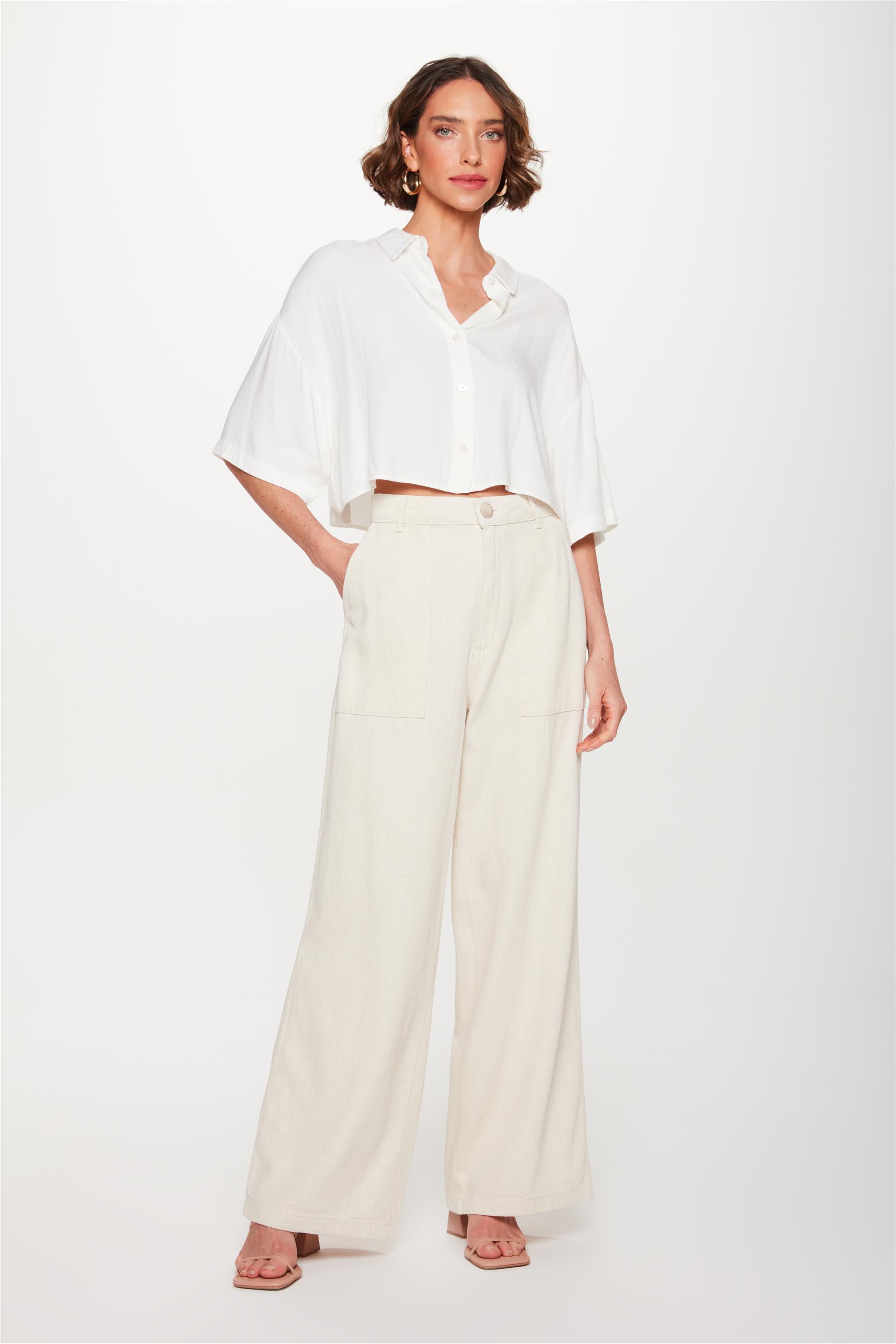 Calça Pantalona de Tecido Plano G5 C1