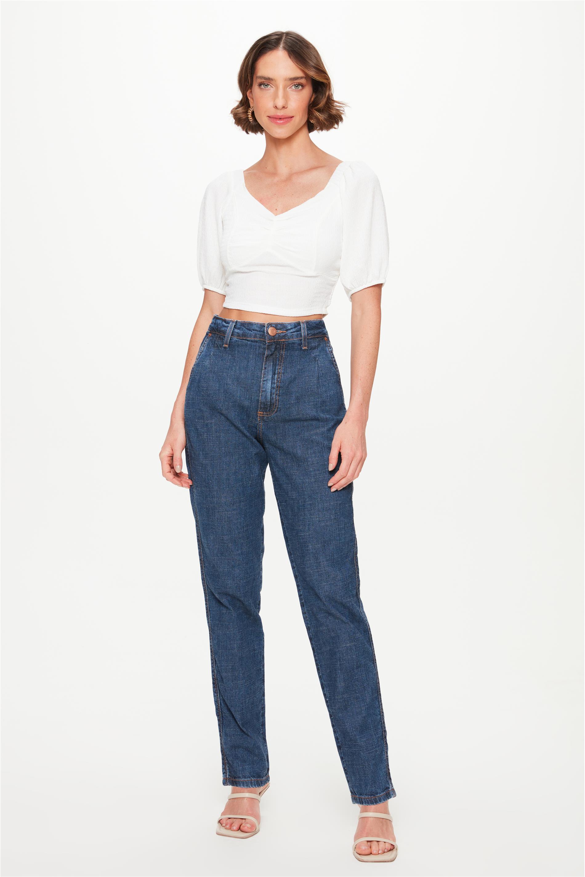 Calça Jeans Slim com Bolsos Faca G5