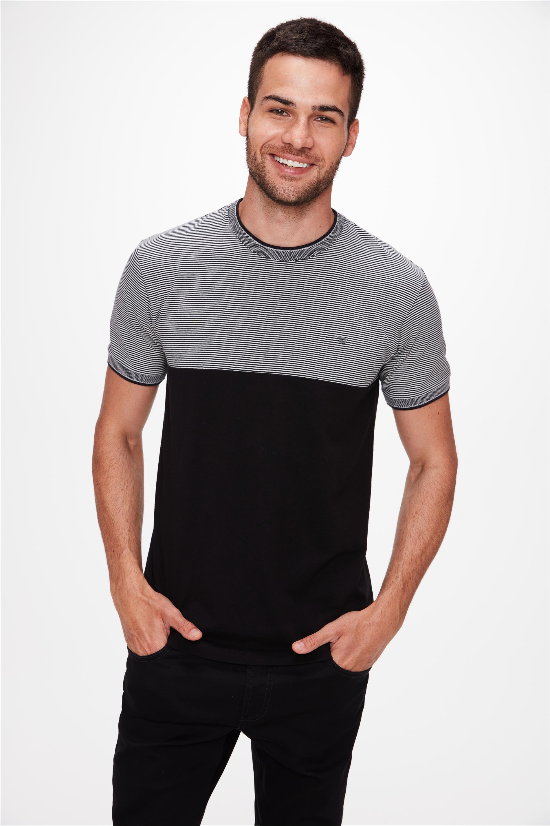 Camiseta Duplo Tecido com Ribana