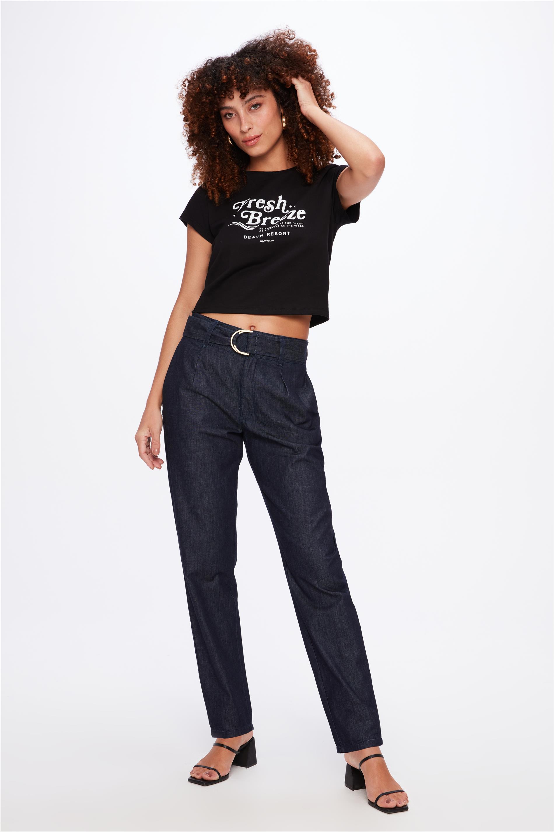 Calça Jeans Slim com Cinto C1