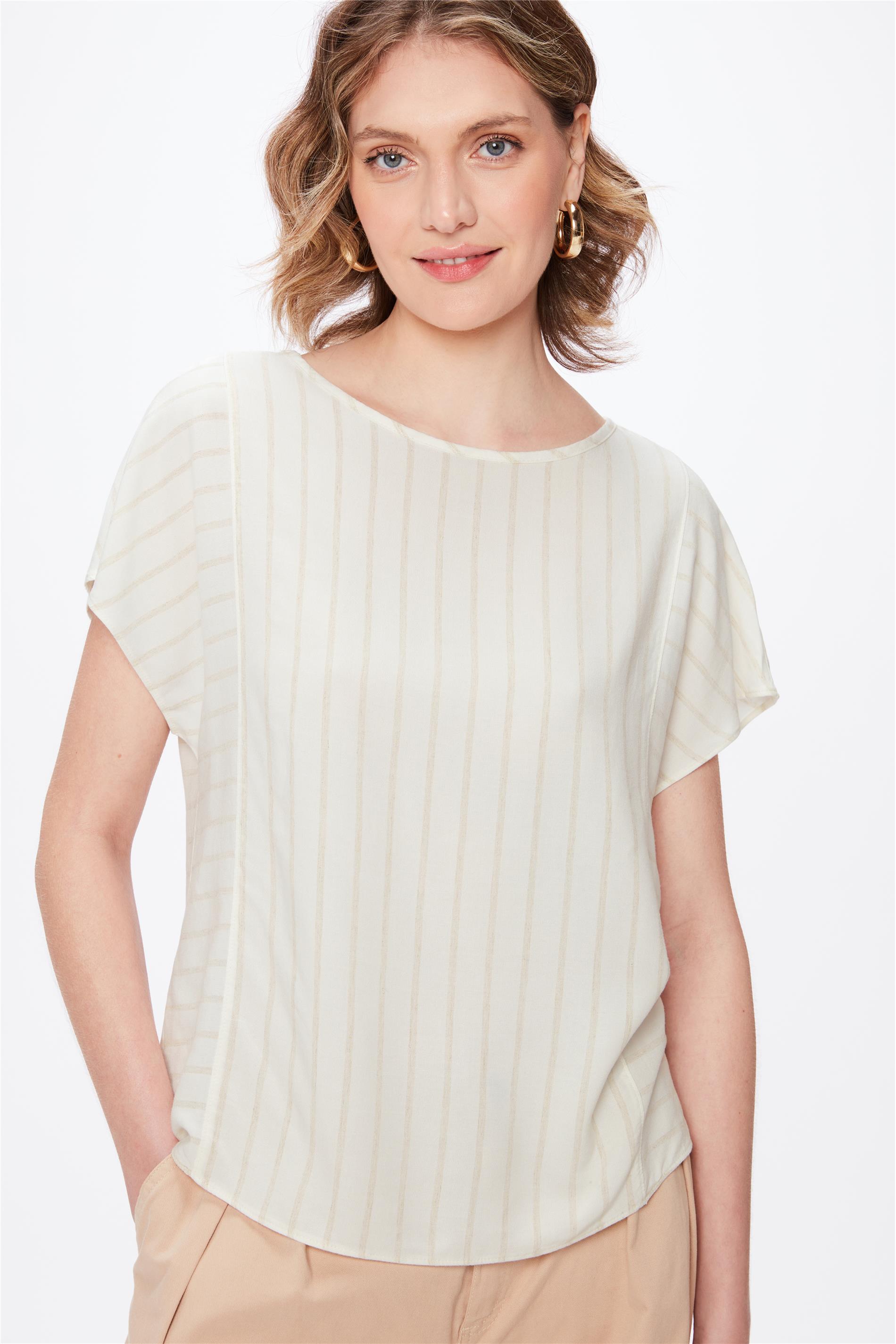 Blusa Solta com Mix de Listras