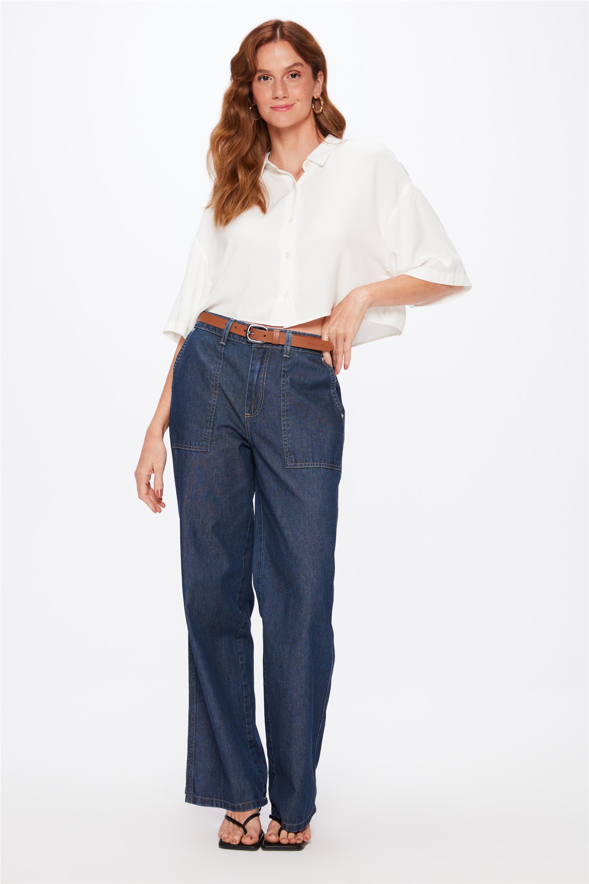 Calça Jeans Reta Cintura Alta G4