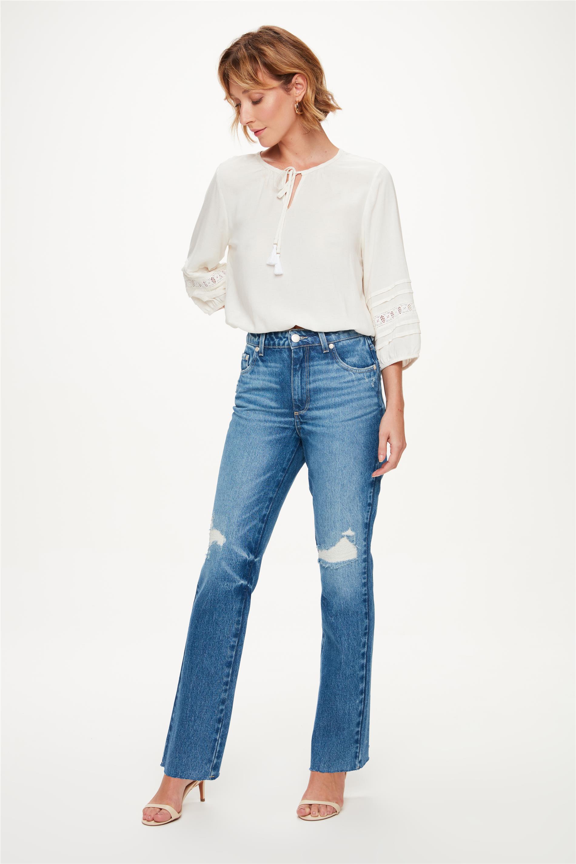 Calça Jeans Reta Azul Médio