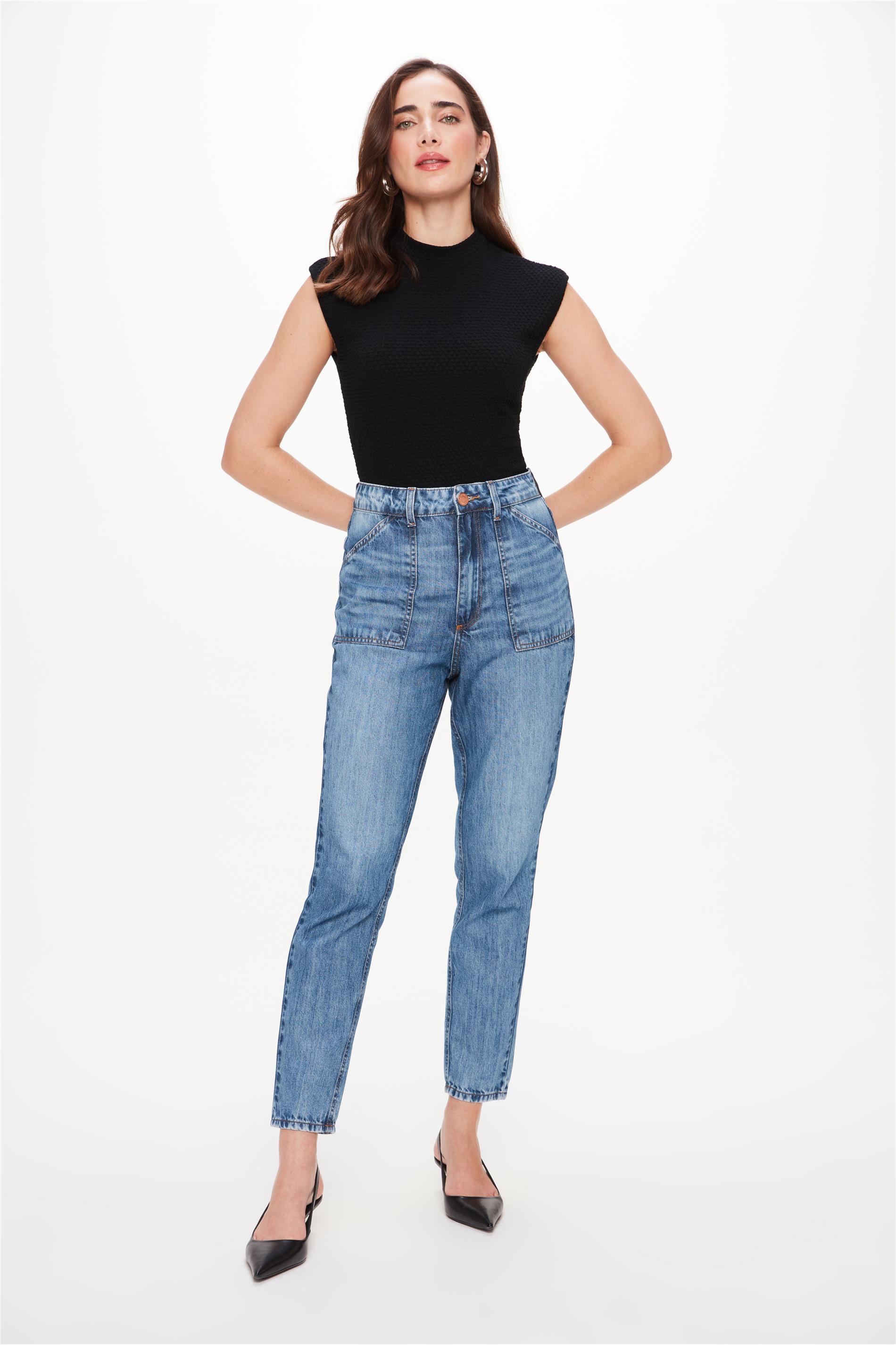 Calça Jeans Slim com Maxi Bolsos G5