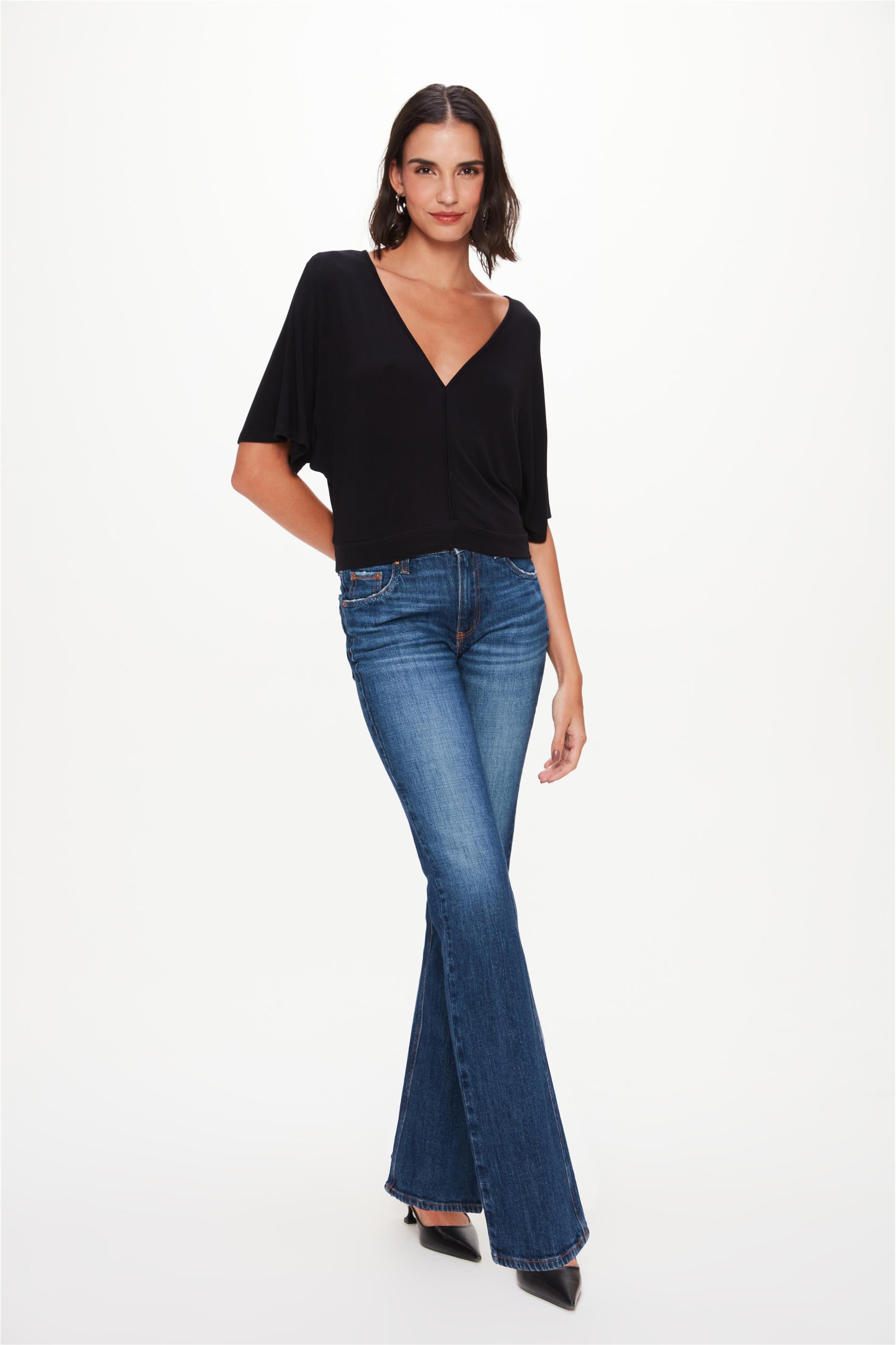 Calça Jeans Reta com Marcações G4