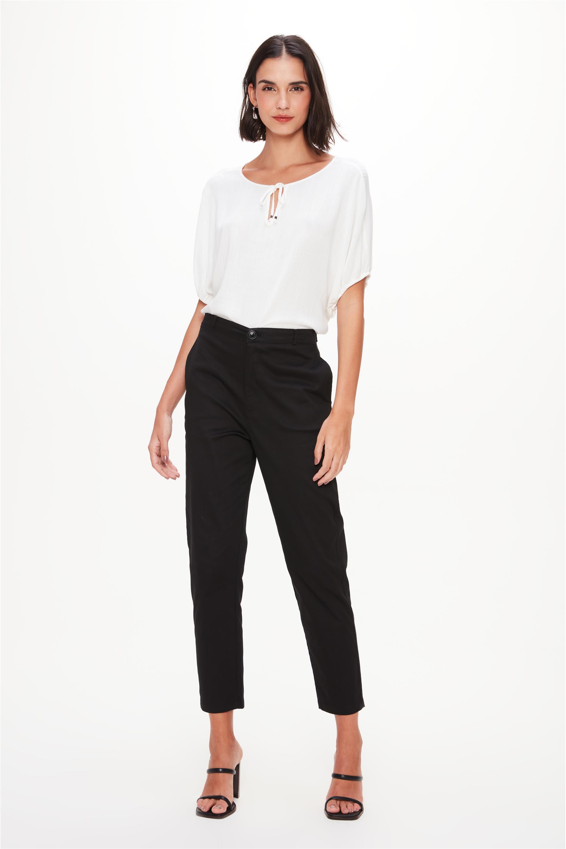 Calça de Sarja Slim Cropped G5 Alta