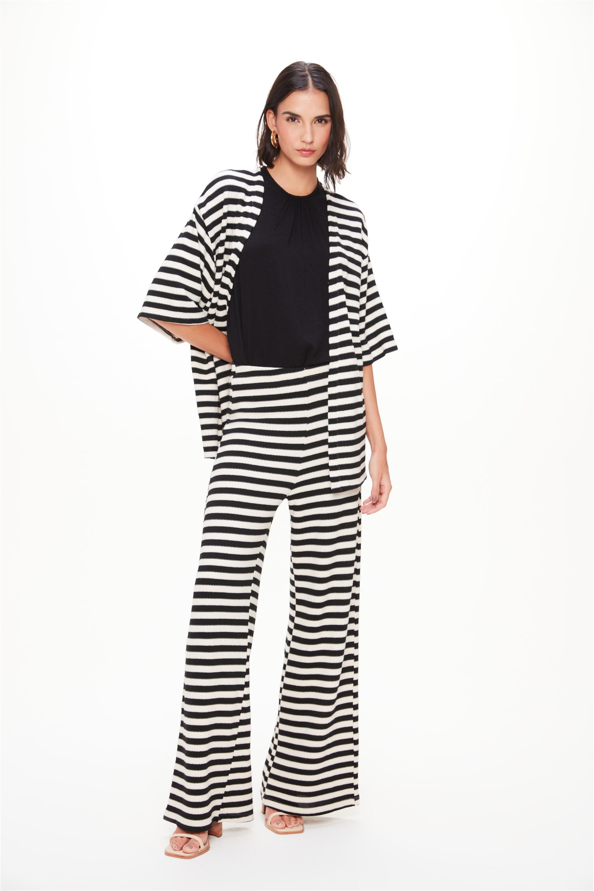 Calça Pantalona Listras Horizontais
