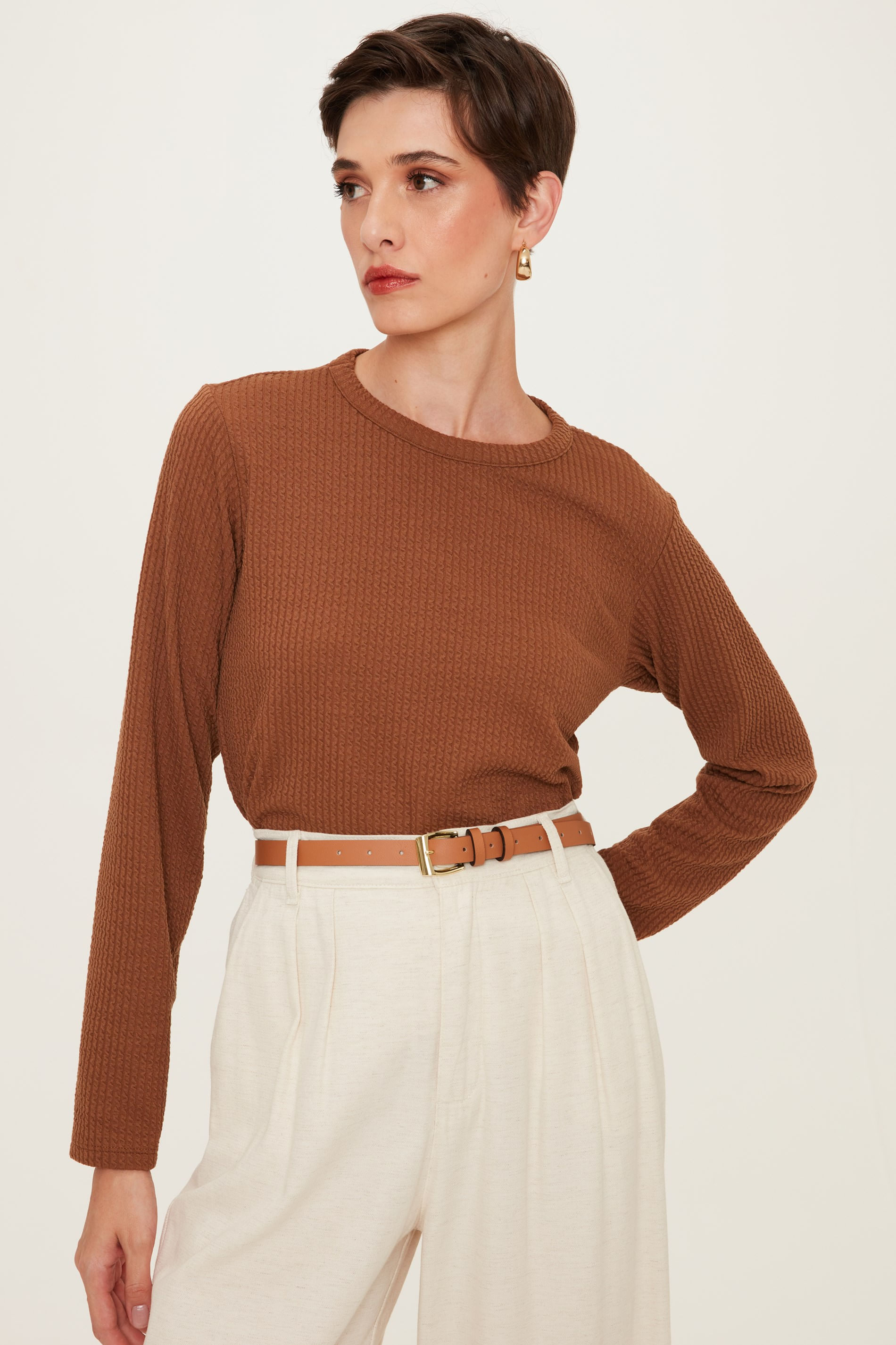 Blusa com Manga Longa Boxy
