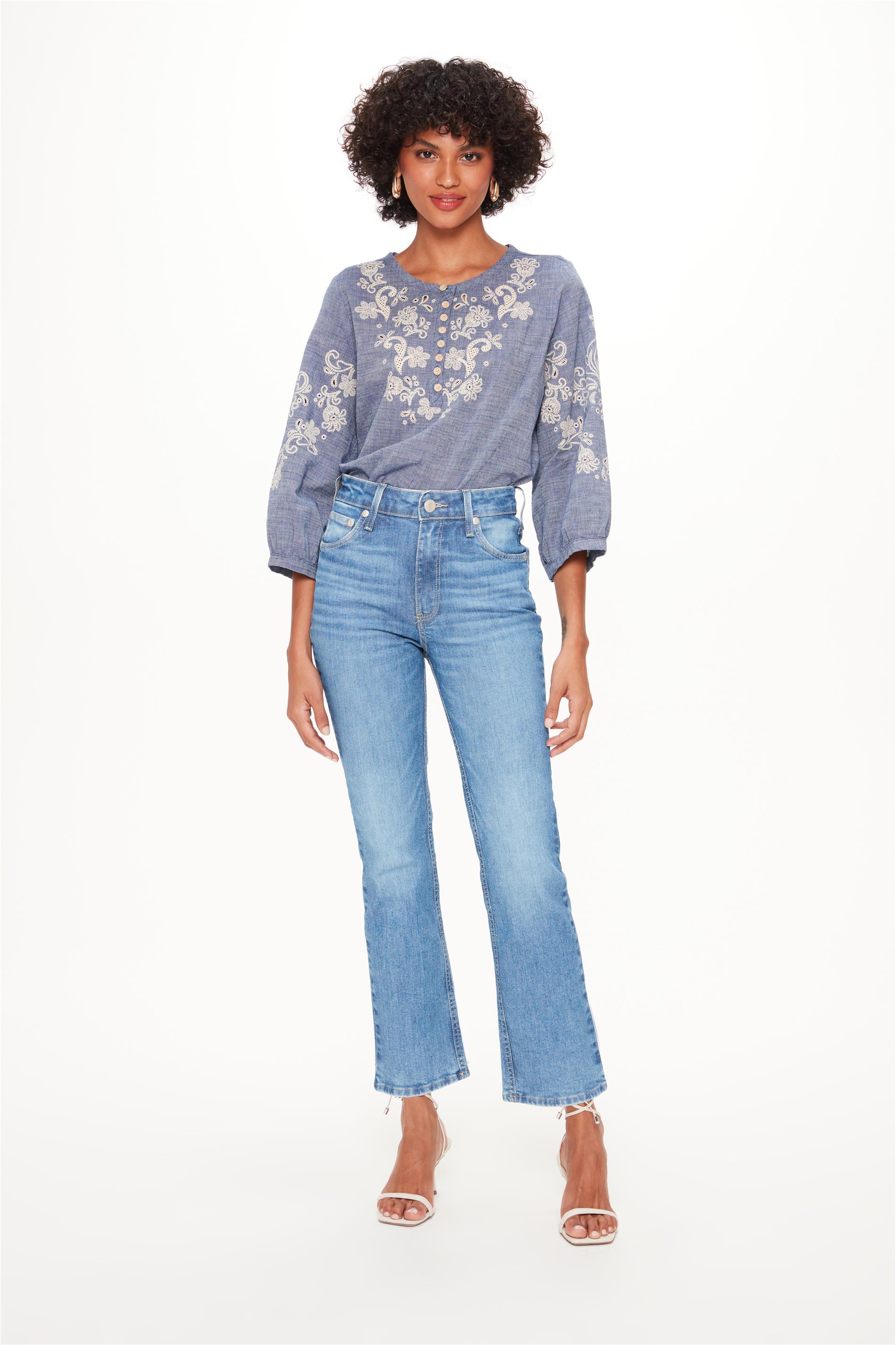 Calça Jeans Reta G5 Cropped Feminina