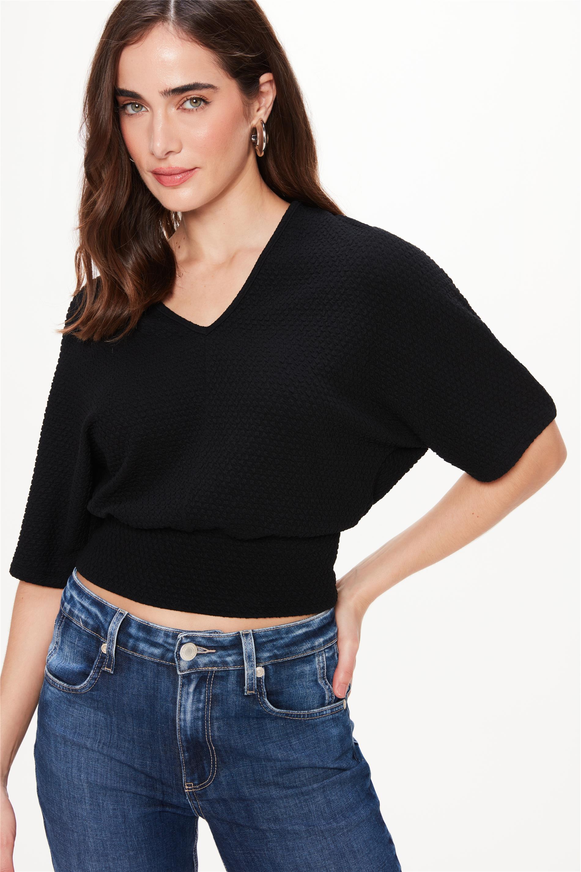 Blusa Barra Larga de Malha Texturizada