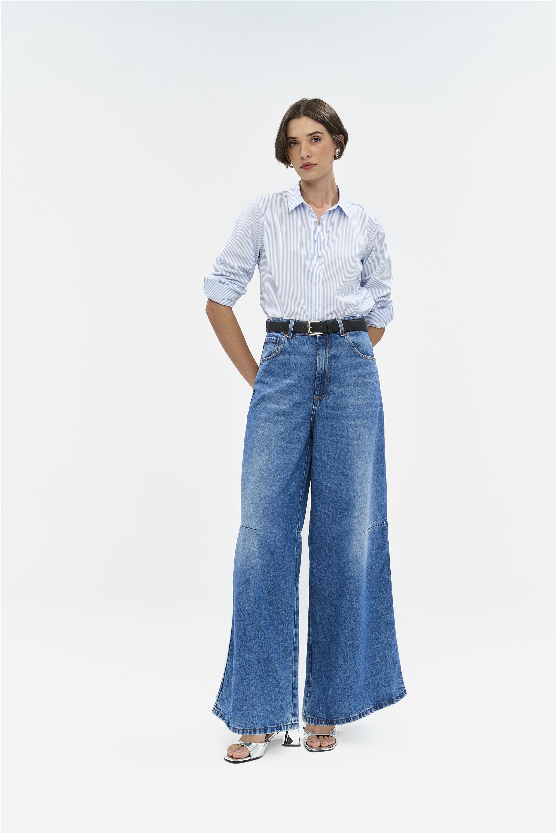 Calça Jeans Feminina Pantalona G6 C1