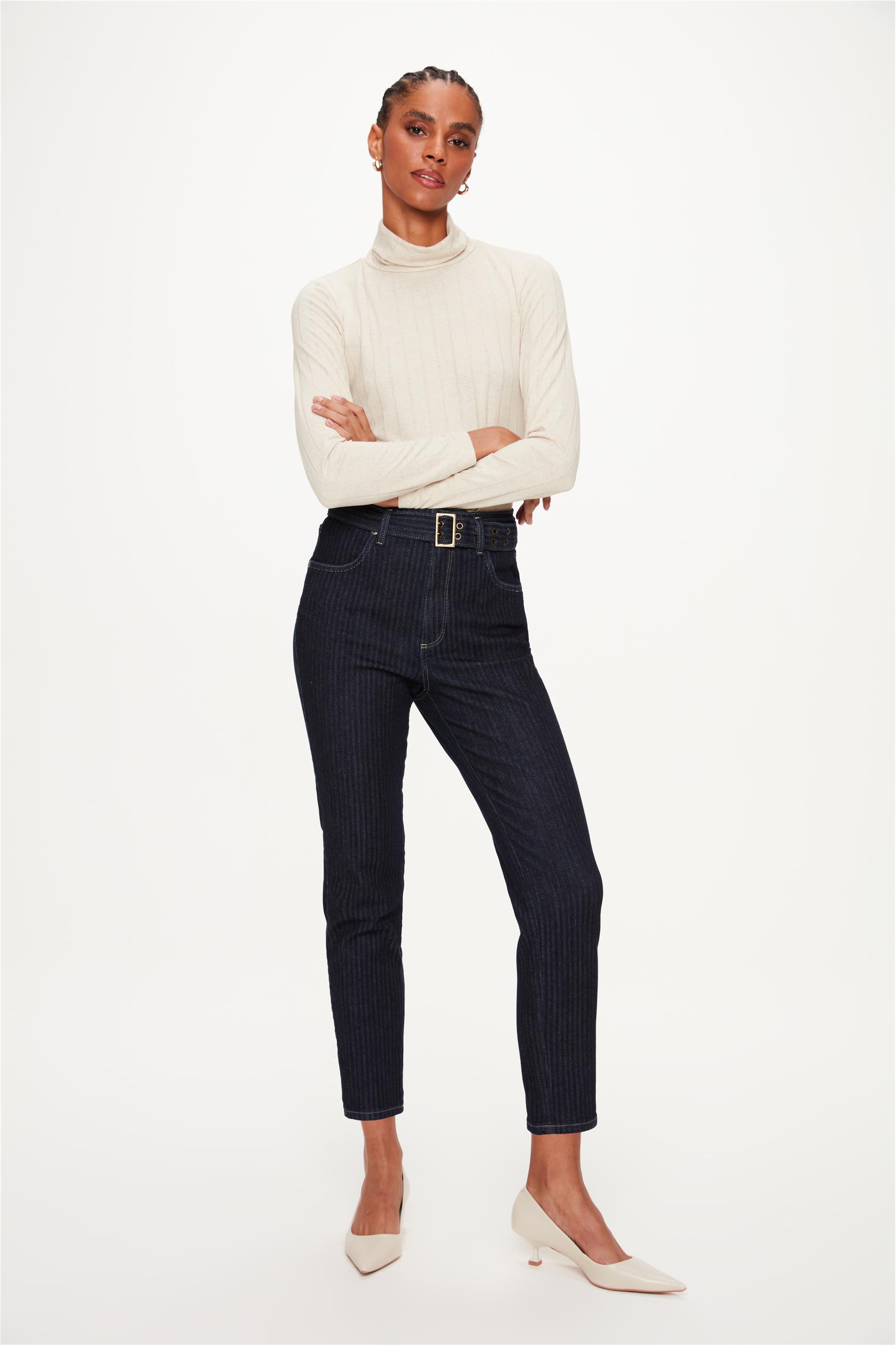 Calça Jeans Slim Cropped G5 Cinto