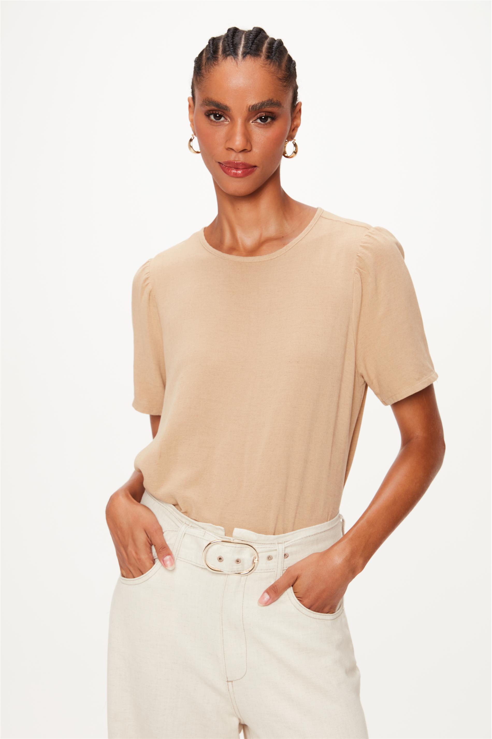 Blusa Feminina Ampla Linho e Viscose
