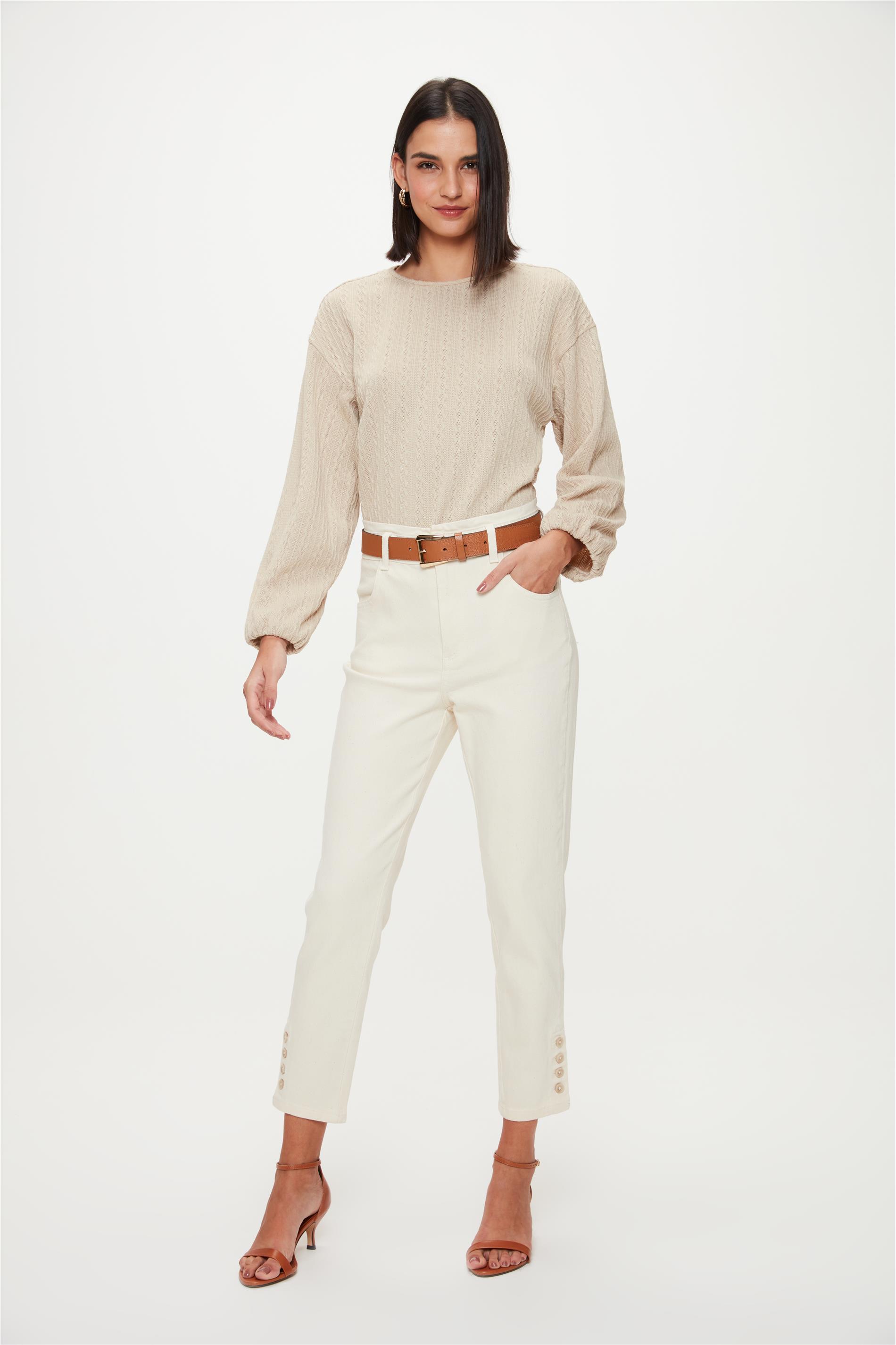 Calça de Sarja Clochard G5 Off White