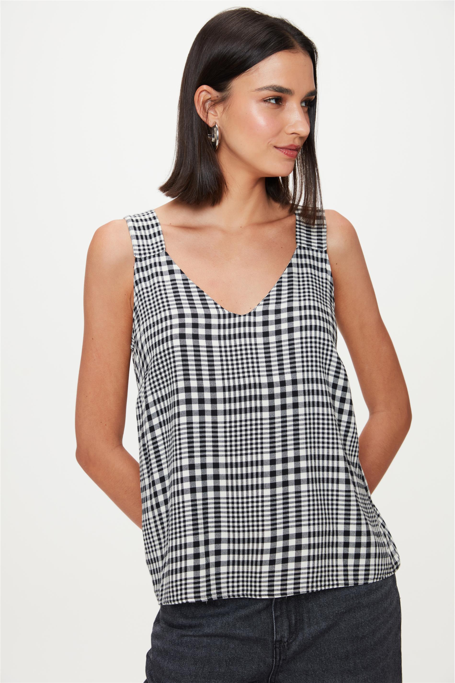 Blusa Alças Largas Xadrez Clássico
