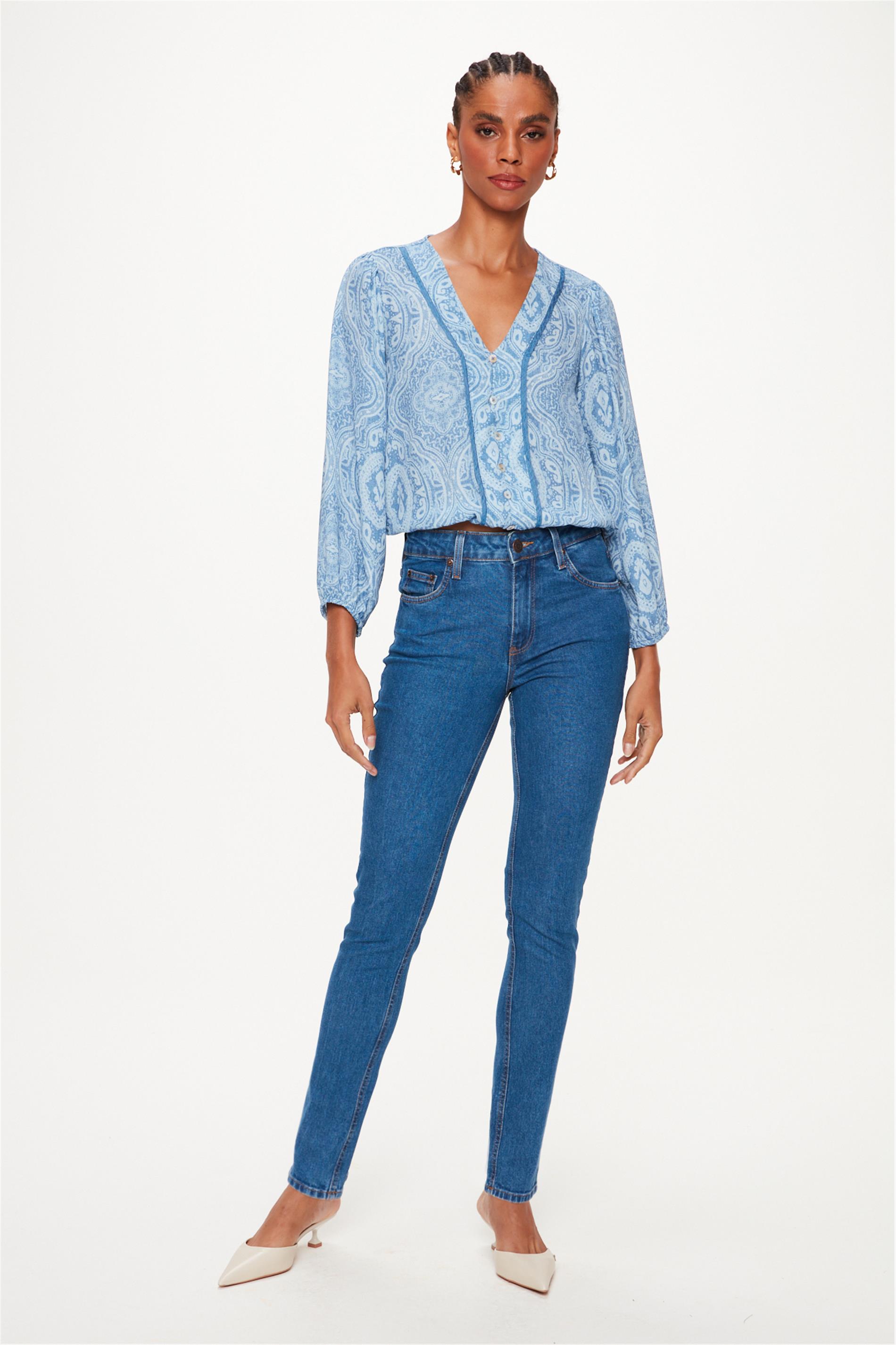 Calça Jeans Skinny C1 Azul Clássico