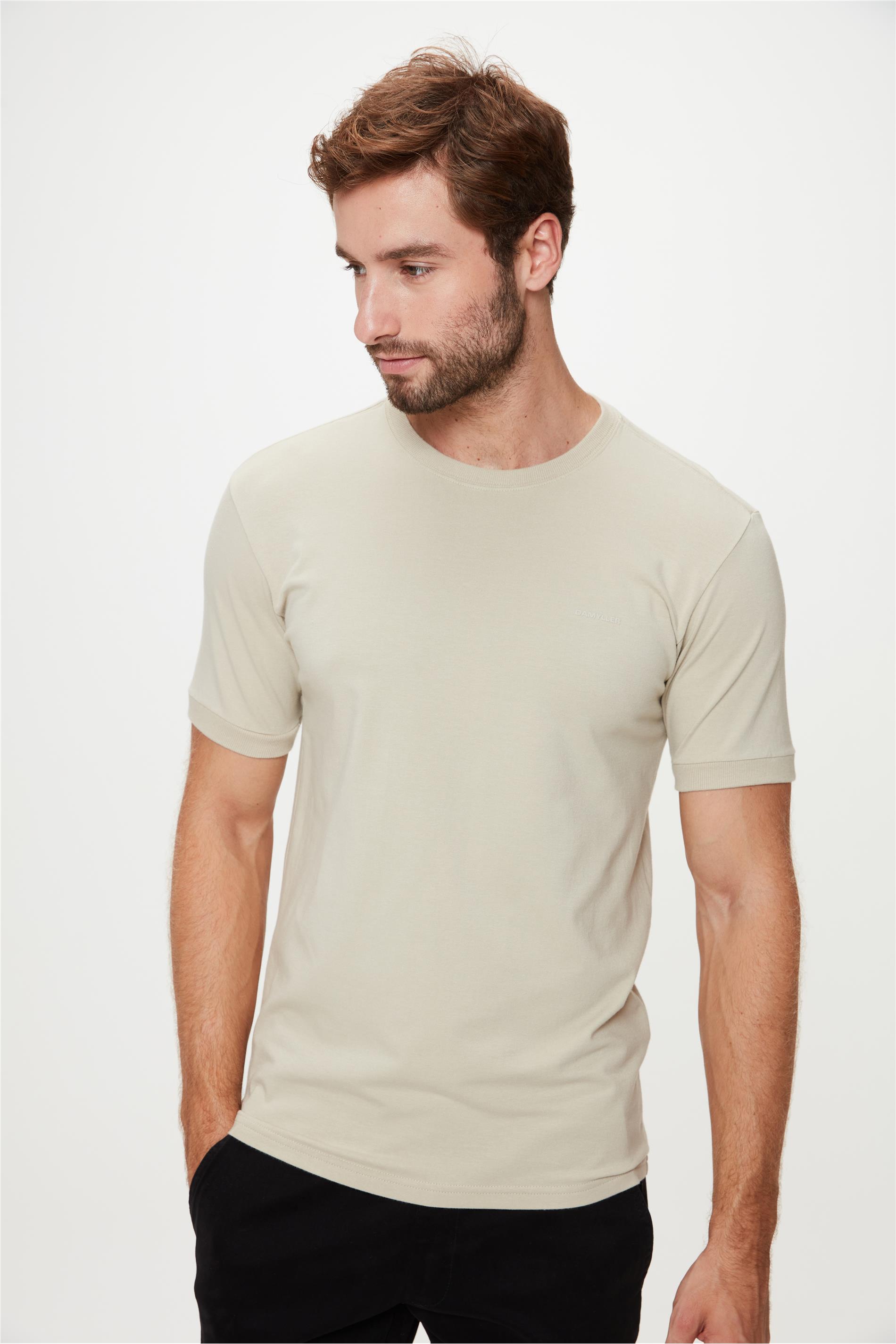 Camiseta Masculina Básica com Ribana