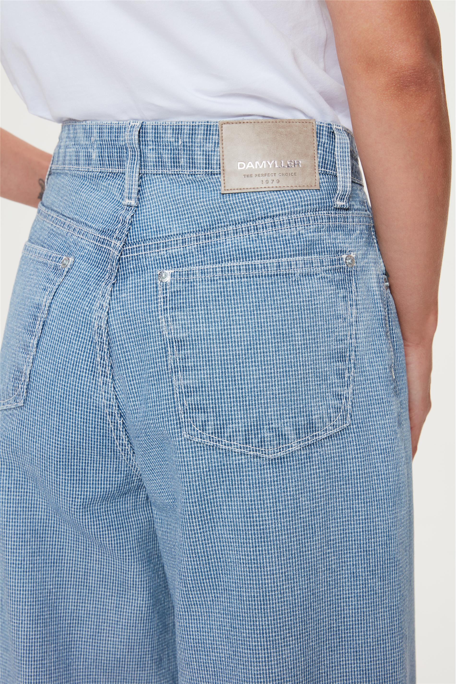 Calça Jeans Pantalona G4 Mini Xadrez