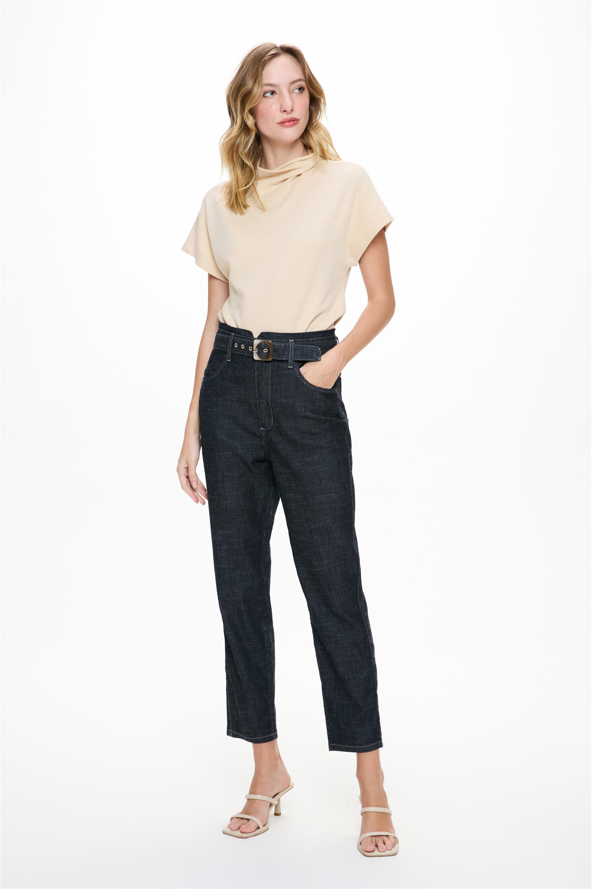Calça Jeans Slim G5 Cropped Escura