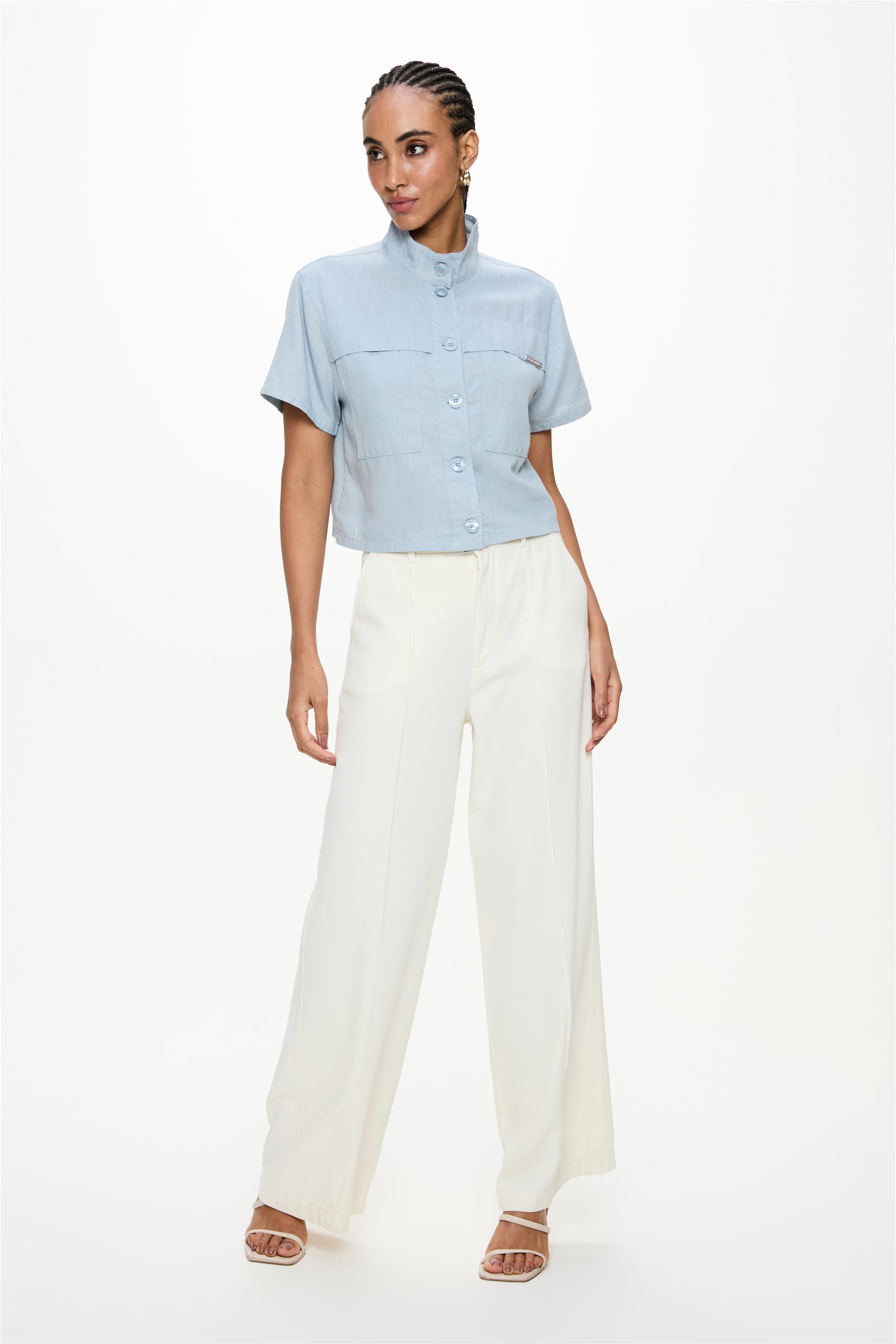 Calça Pantalona Feminina com Linho G4