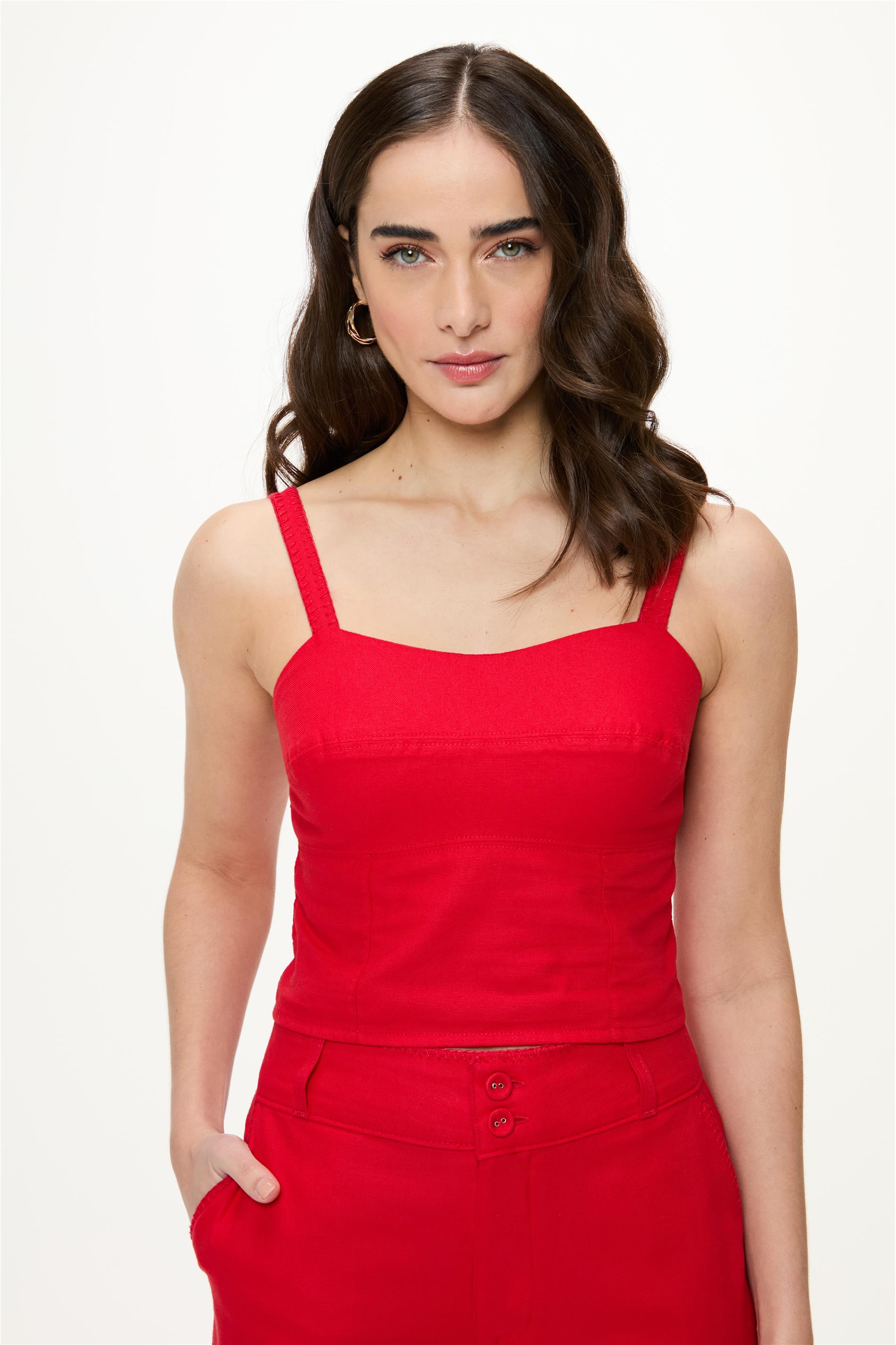 Blusa Cropped Estilo Corset