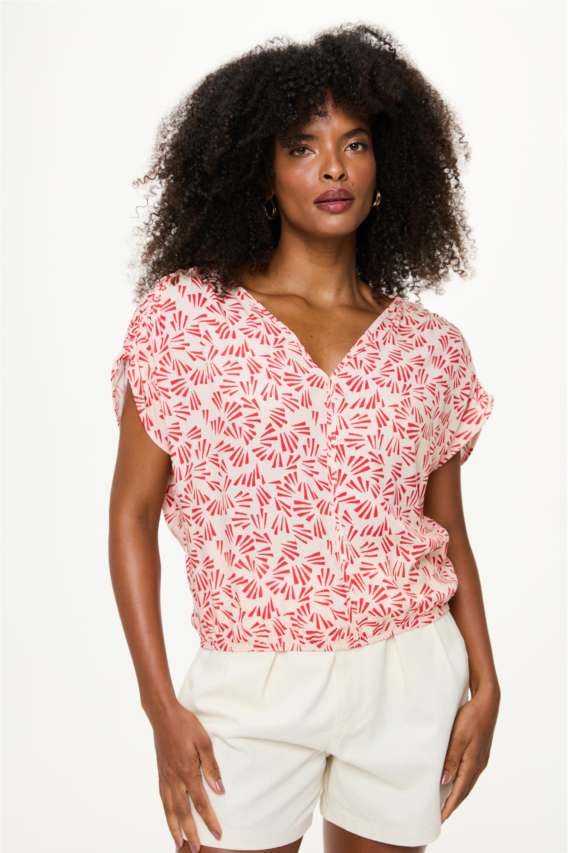 Blusa com Mangas Confete Gráfico