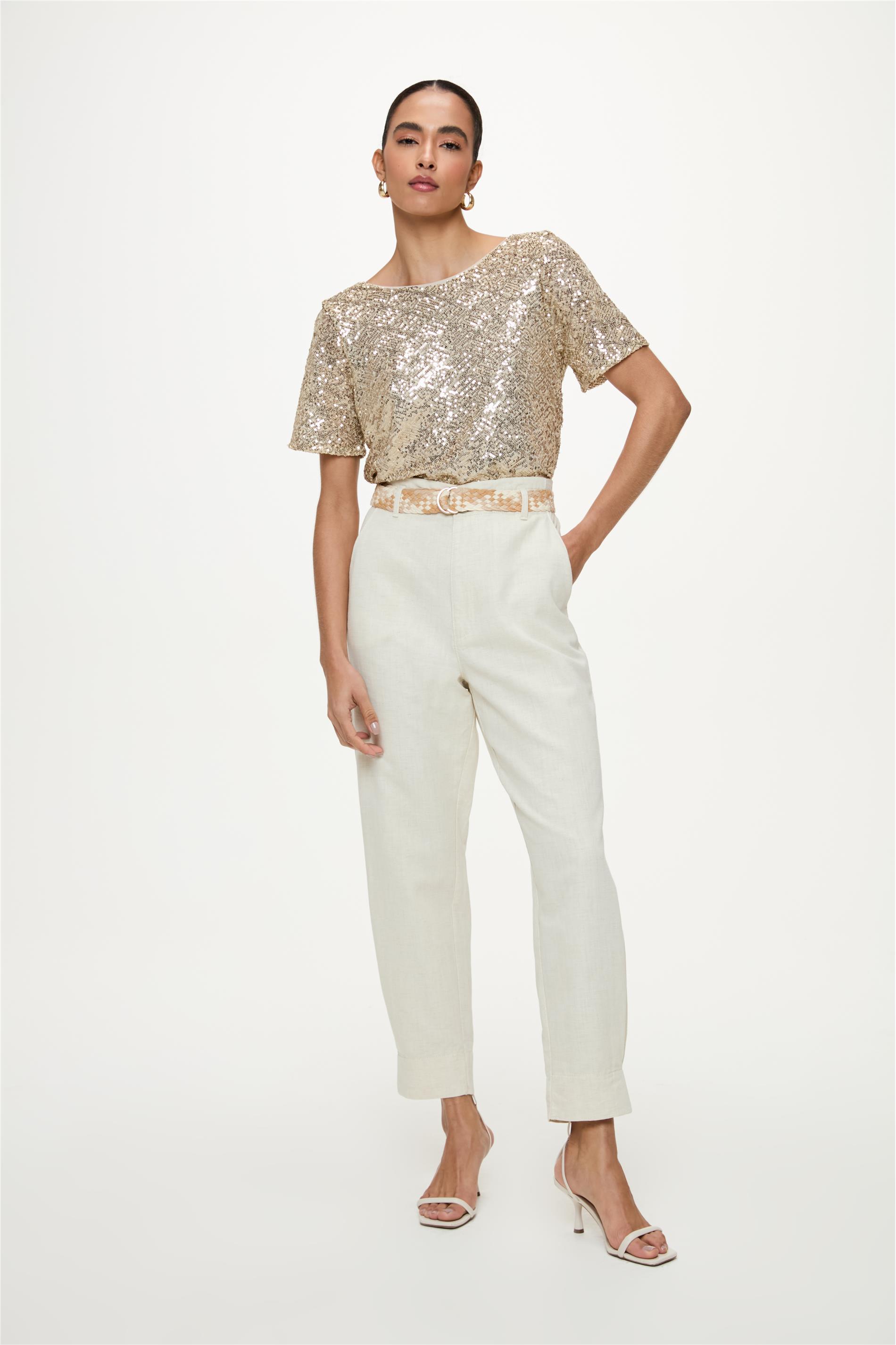 Calça Feminina Slim G5 Cropped com Cinto