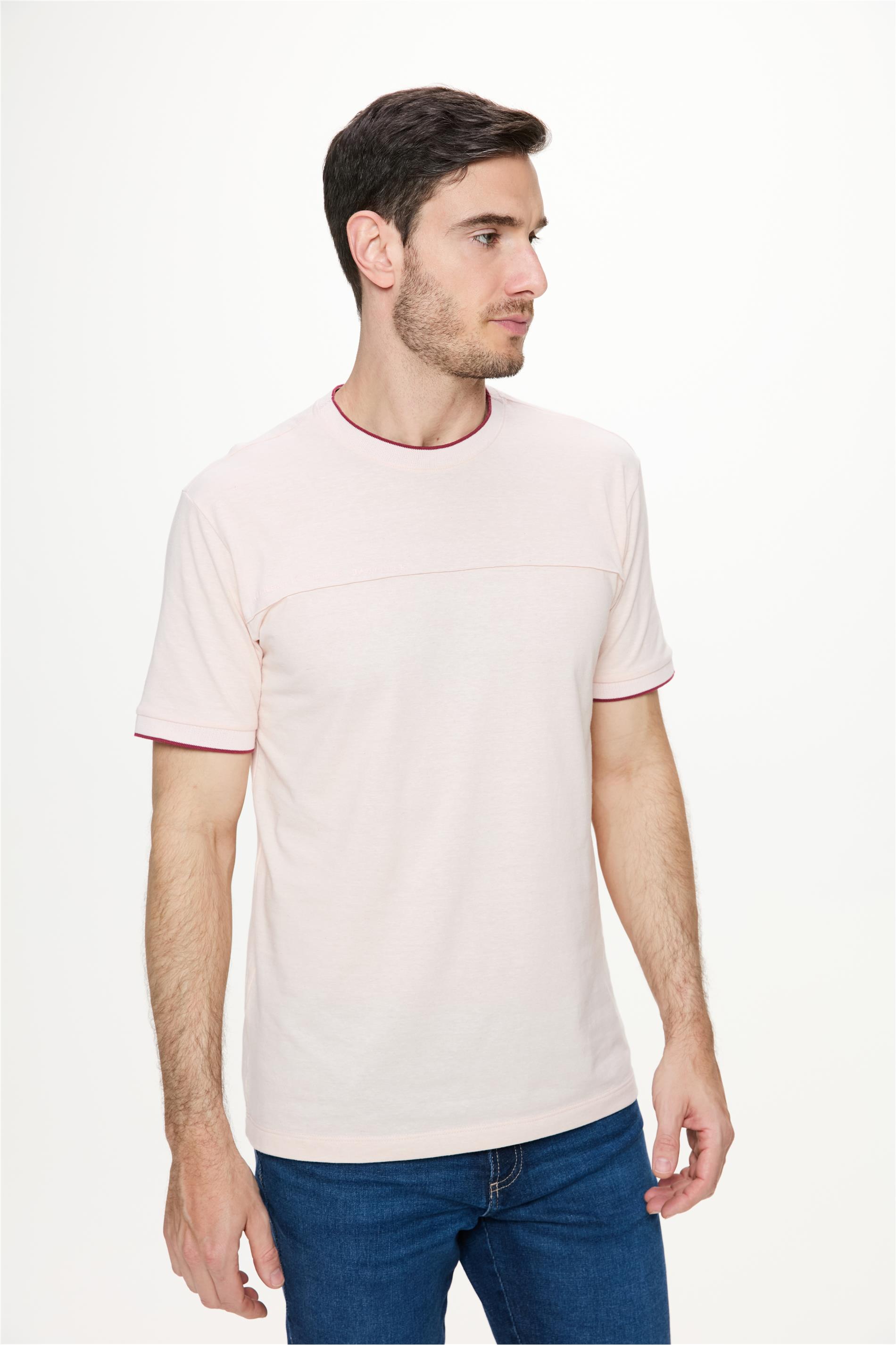 Camiseta Masculina com Linho e Ribana