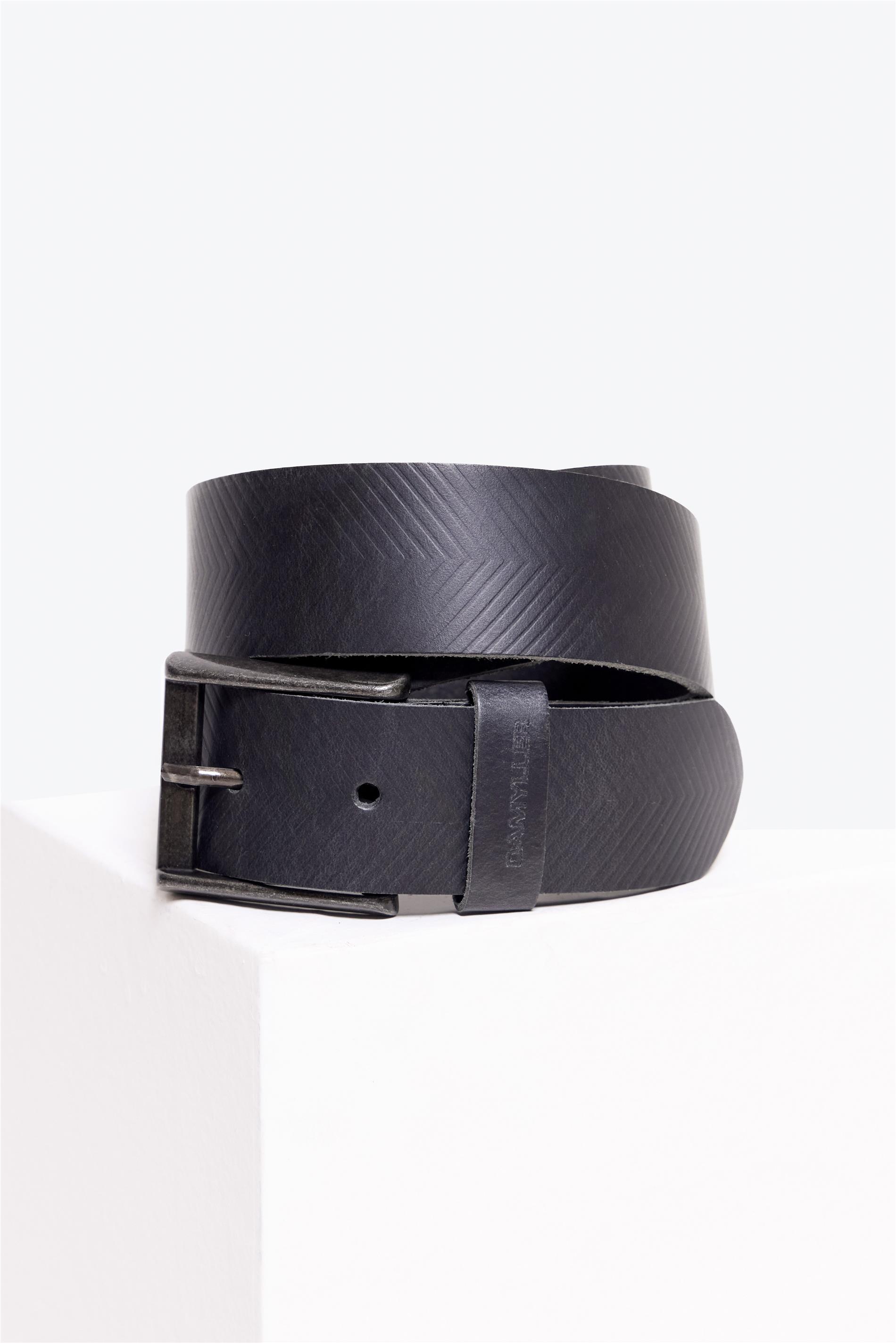 Cinto Masculino de Couro Textura Chevron