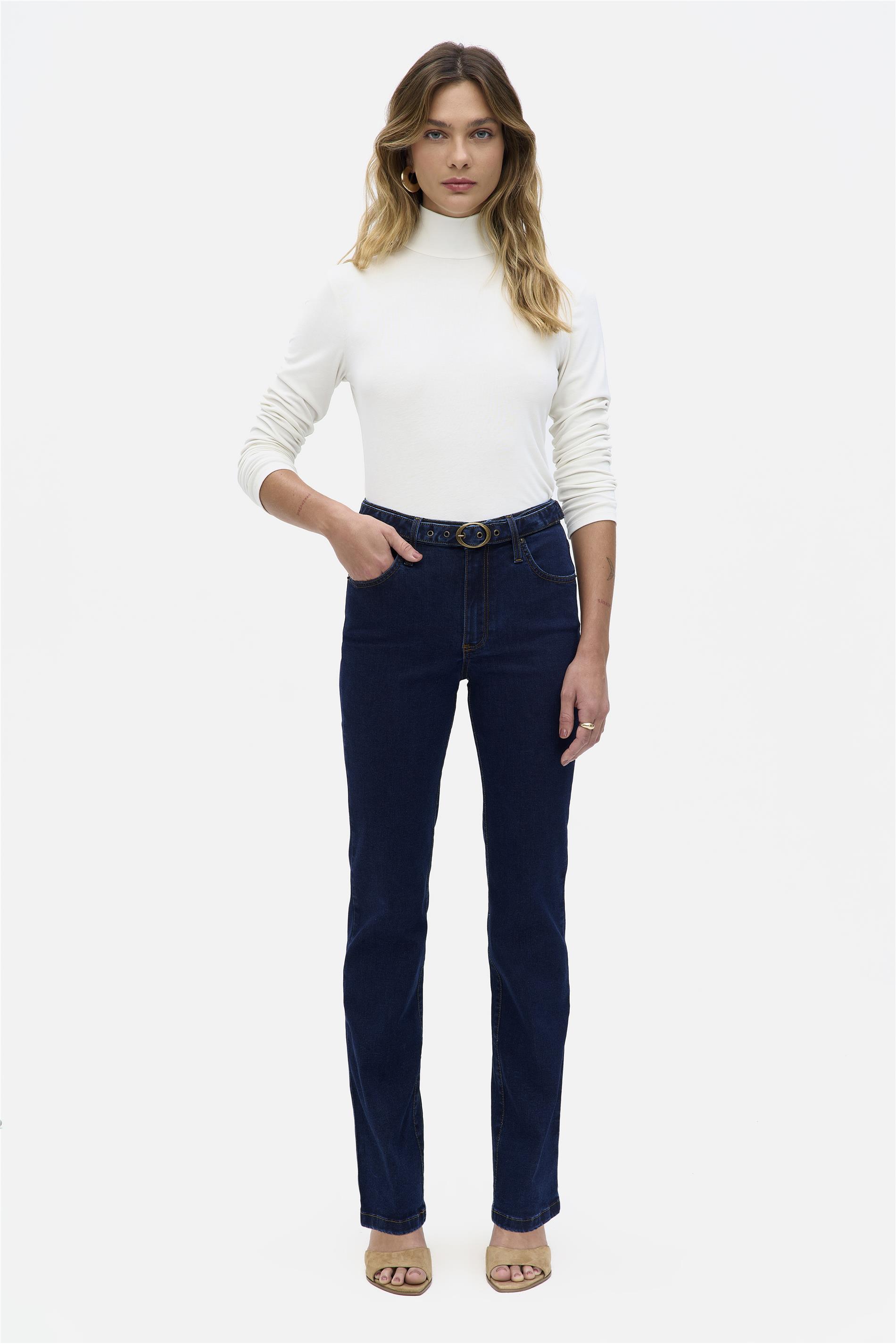 Calça Feminina Reta G4 C1 com Cinto