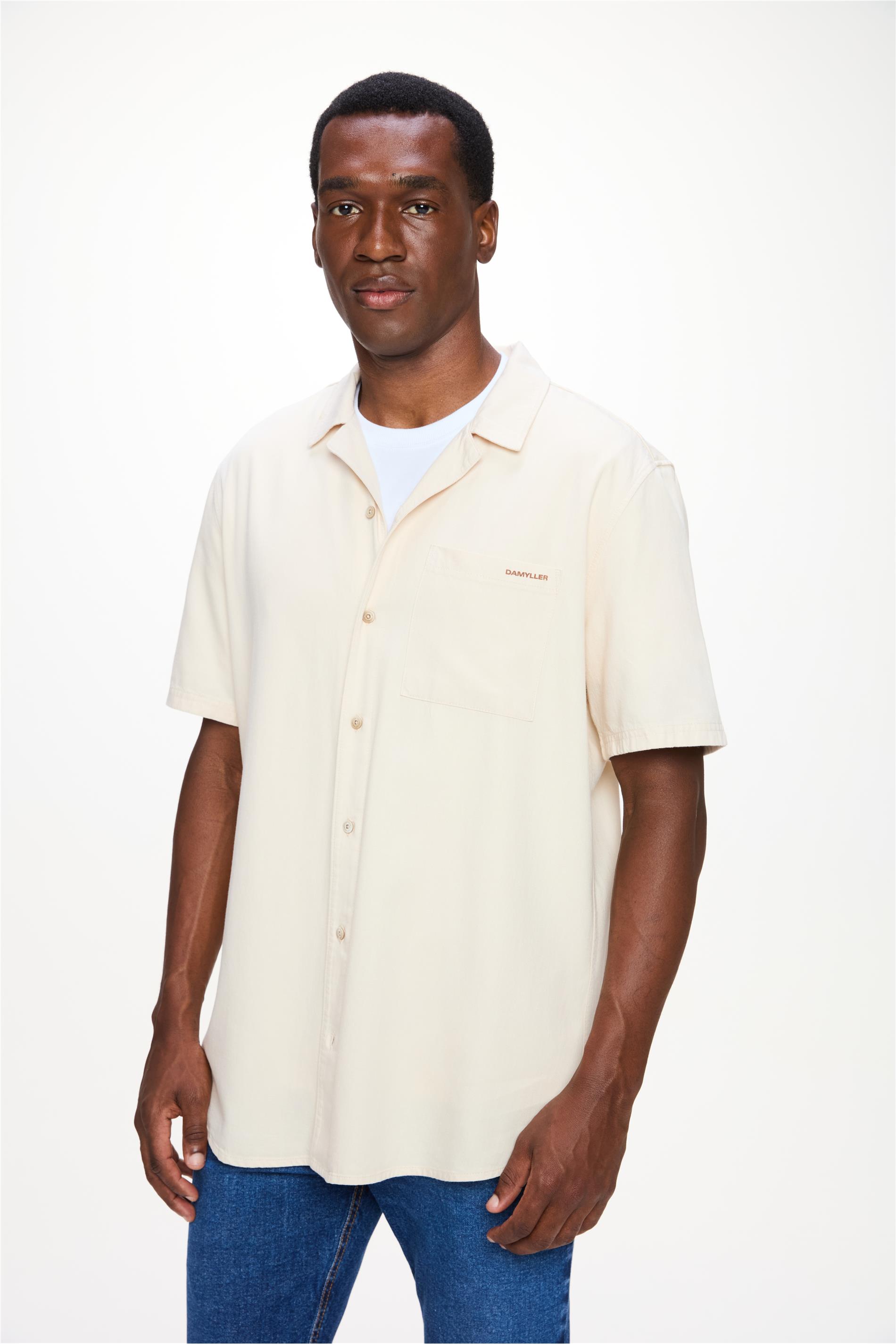 Camisa Masculina Lisa Algodão e Viscose