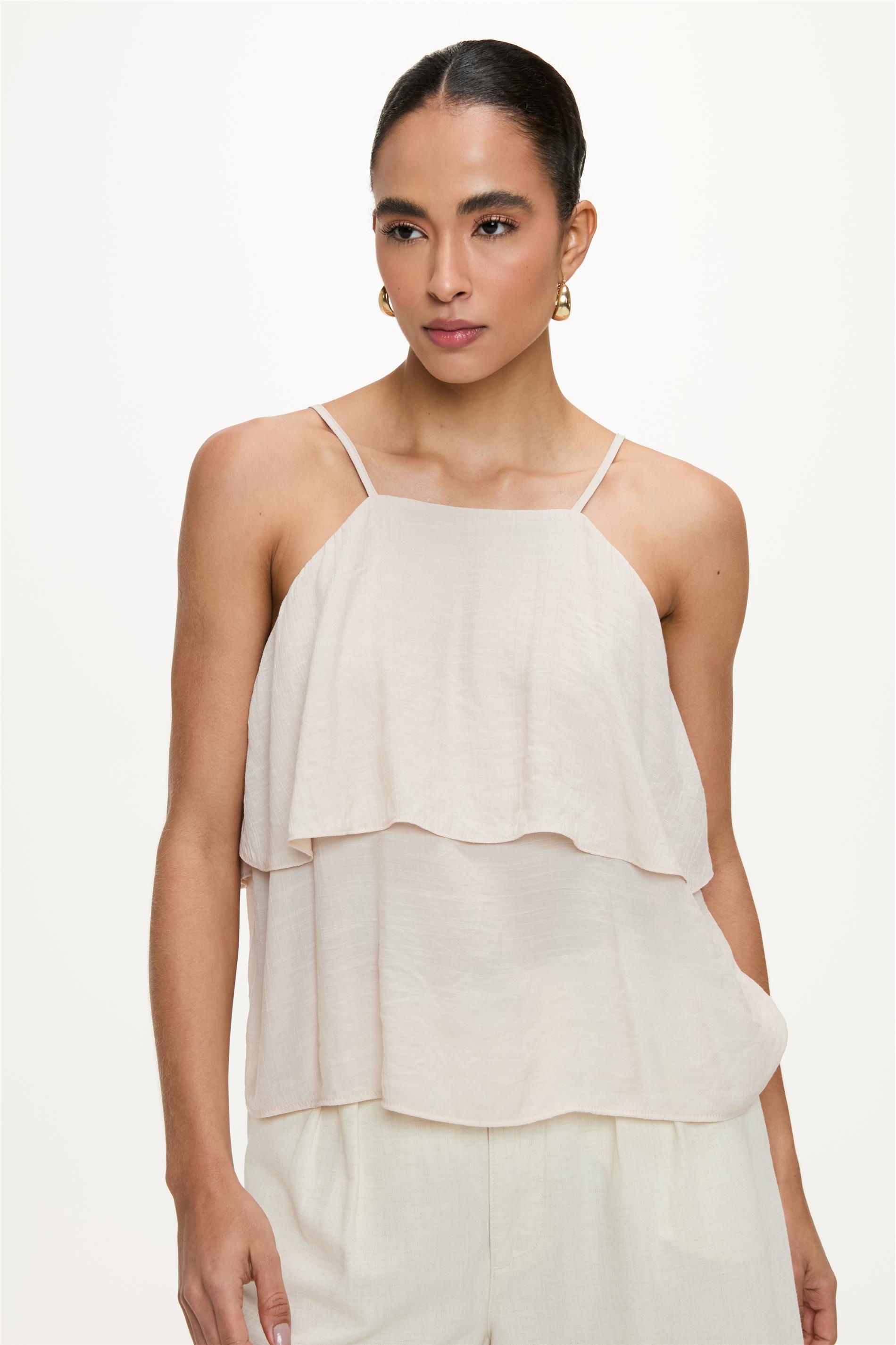 Blusa Feminina com Camadas e Alças