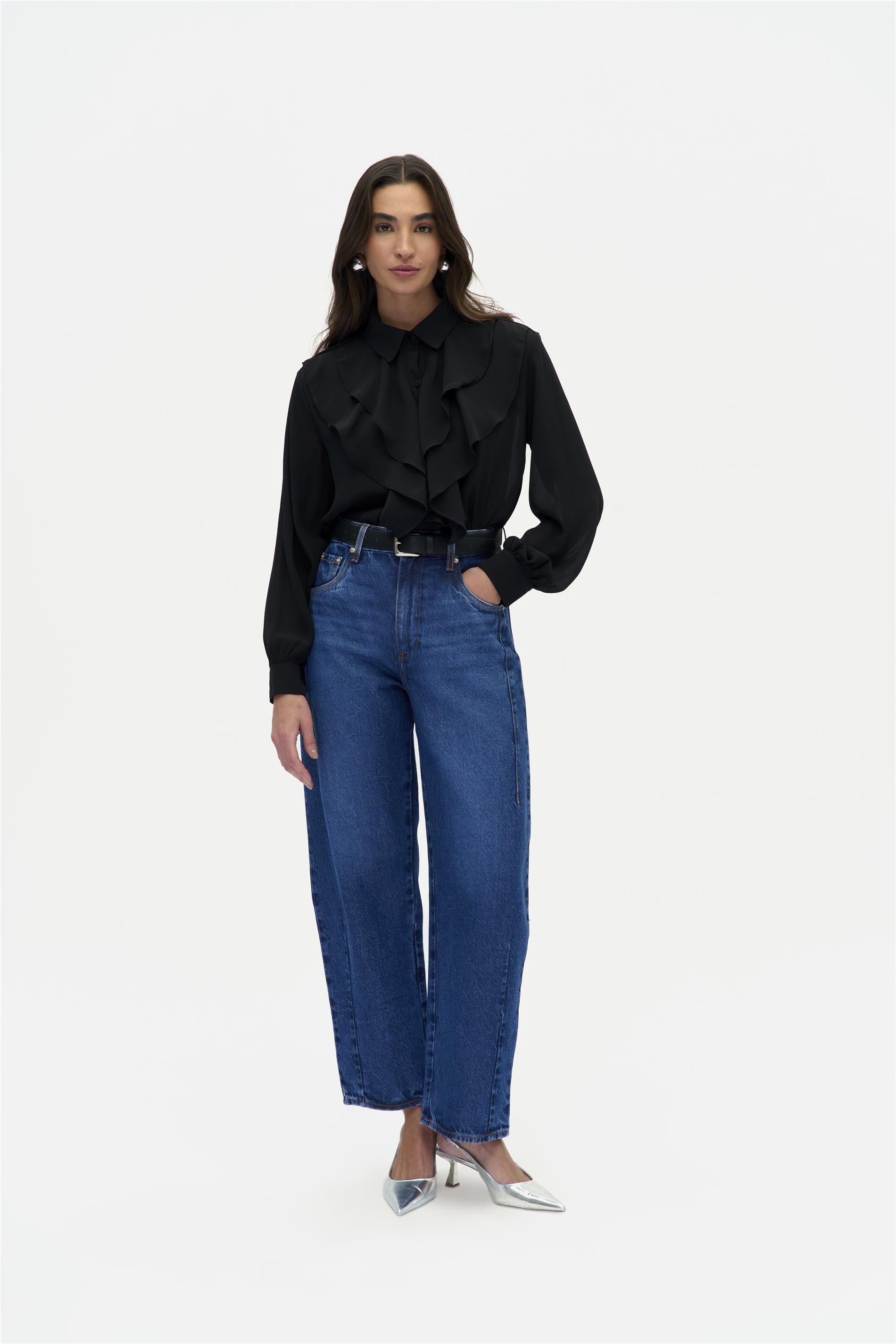 Calça Jeans Feminina Barrel G4 Cropped