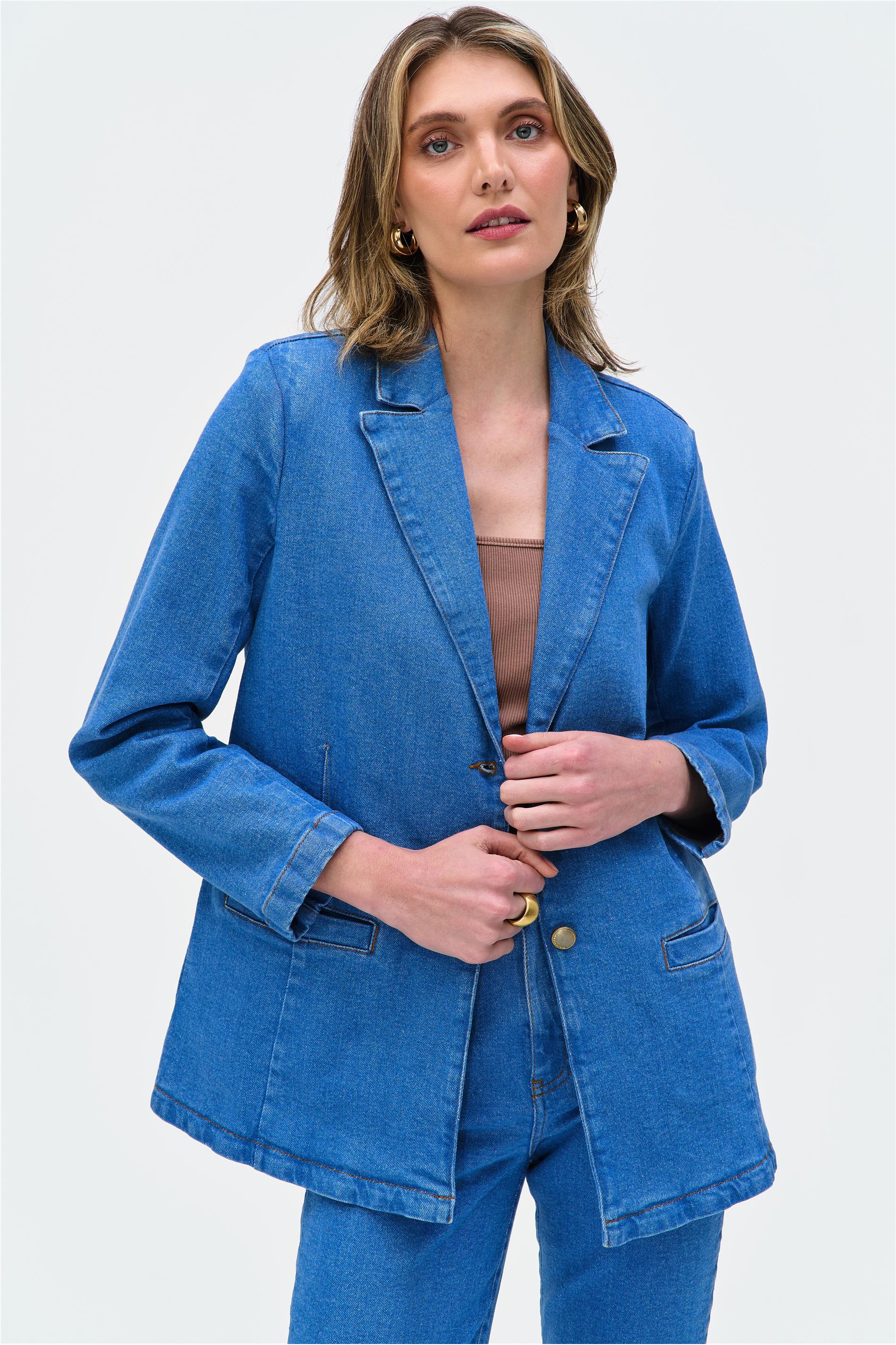Blazer Jeans Feminino Claro