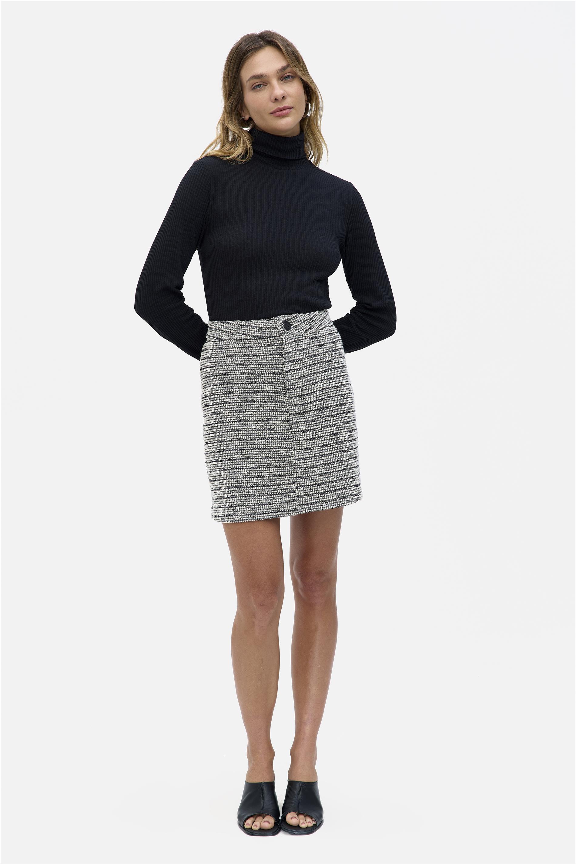Saia Mini de Malha Bouclé