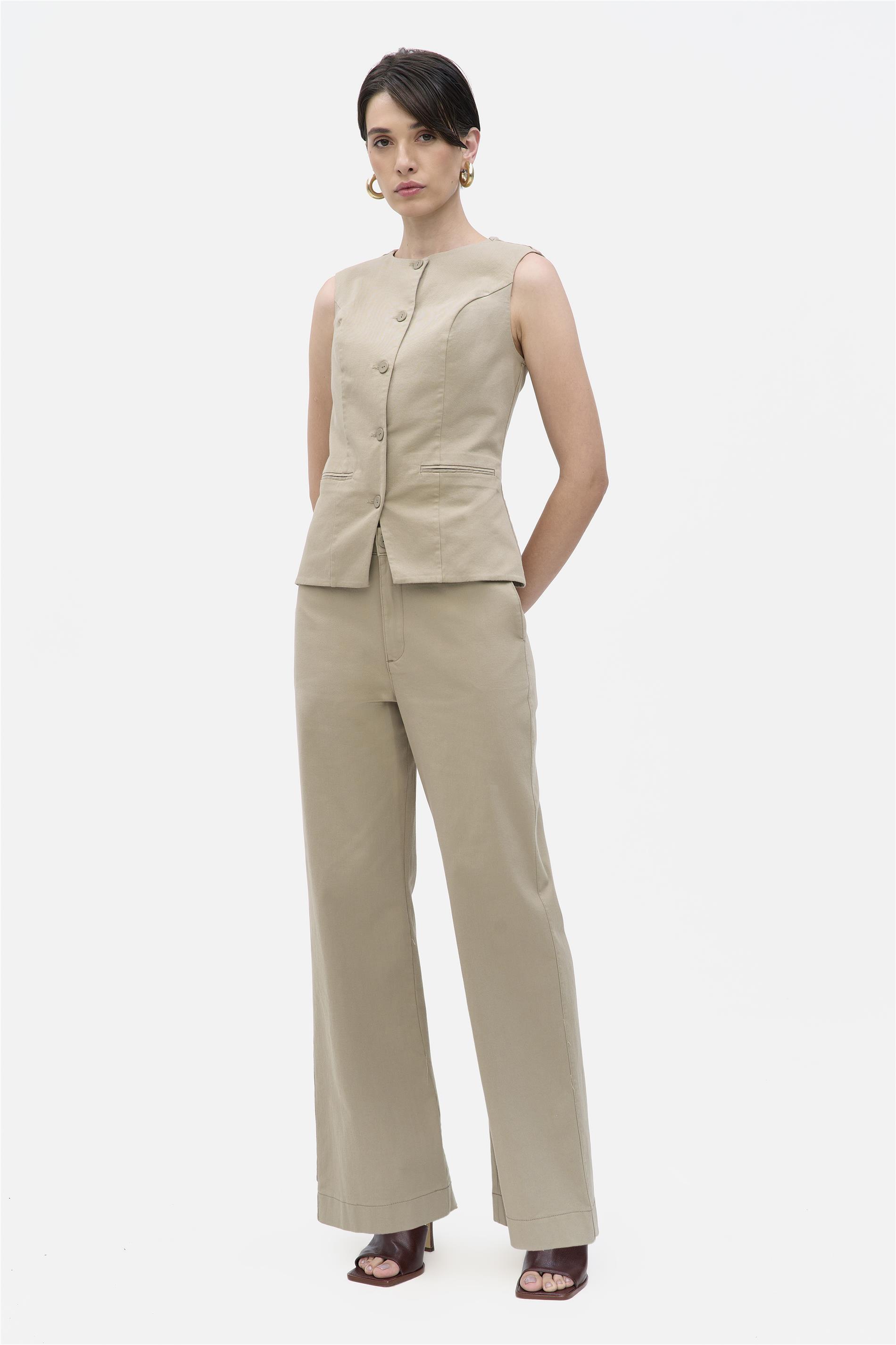 Calça Reta de Sarja G5 C1 Feminina