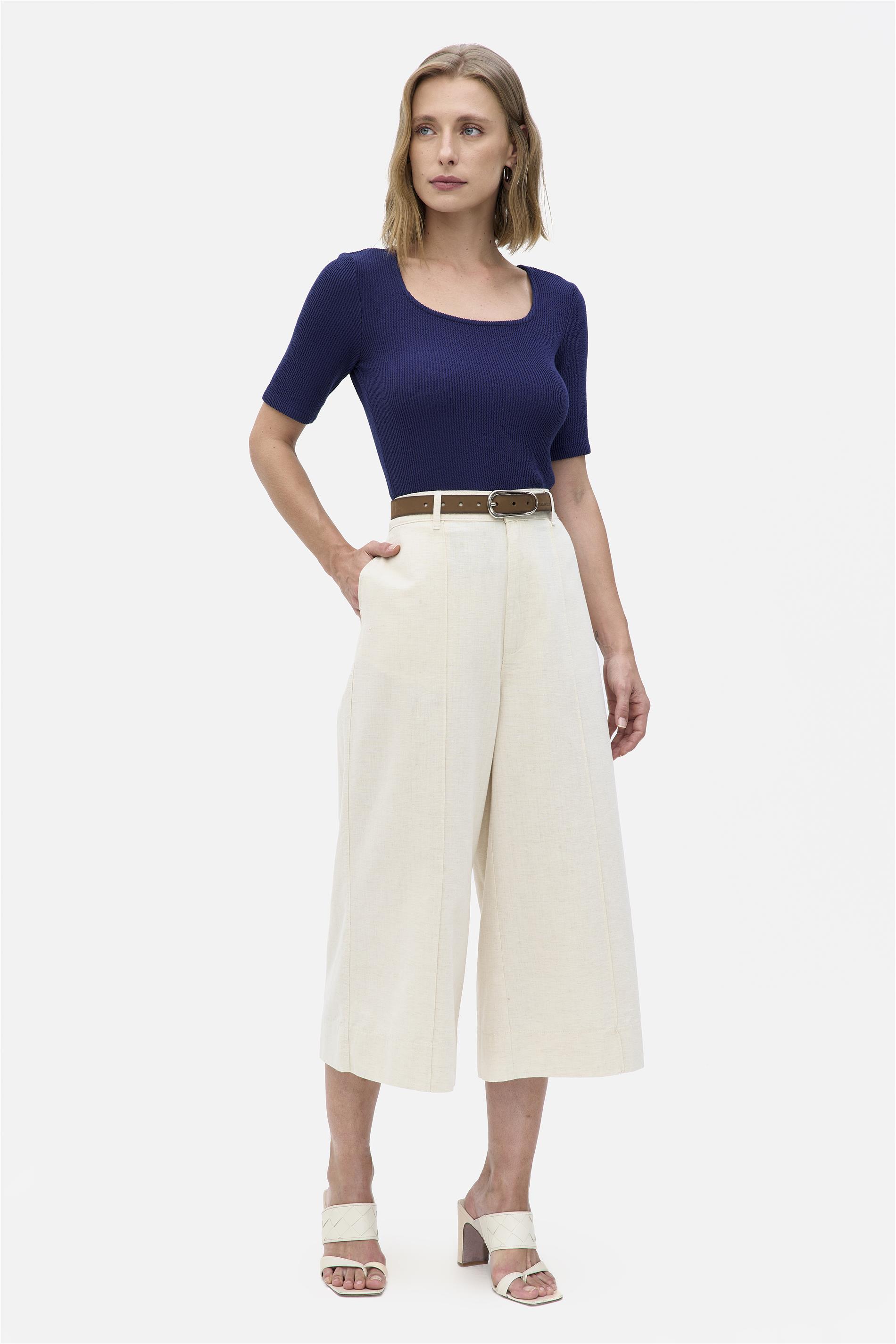 Calça Feminina Pantacourt G5 com Linho