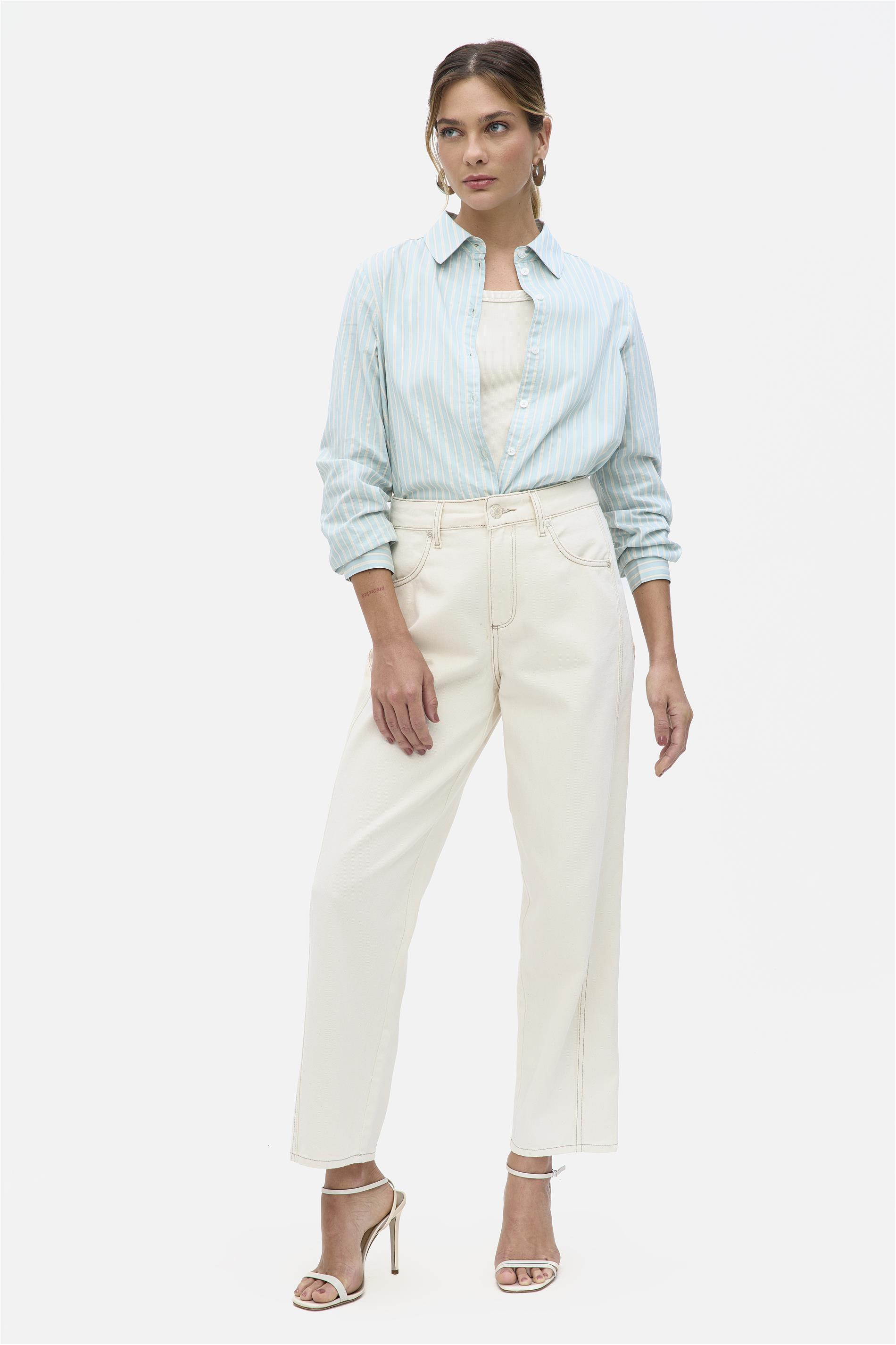 Calça Feminina Carrot Sarja G4 Cropped