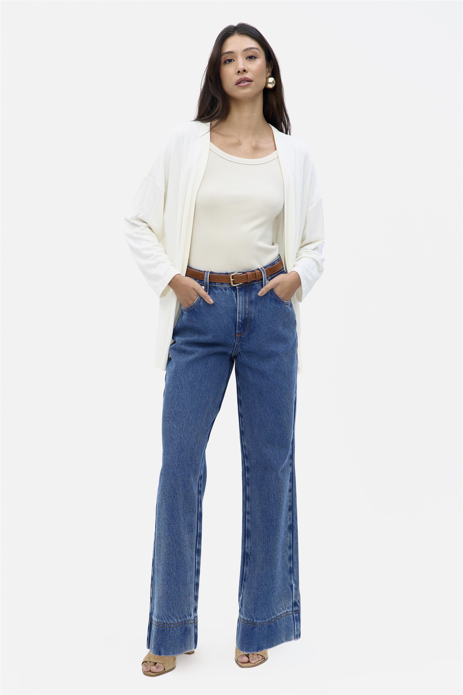 Calça Jeans Wide Leg Média G4 C1