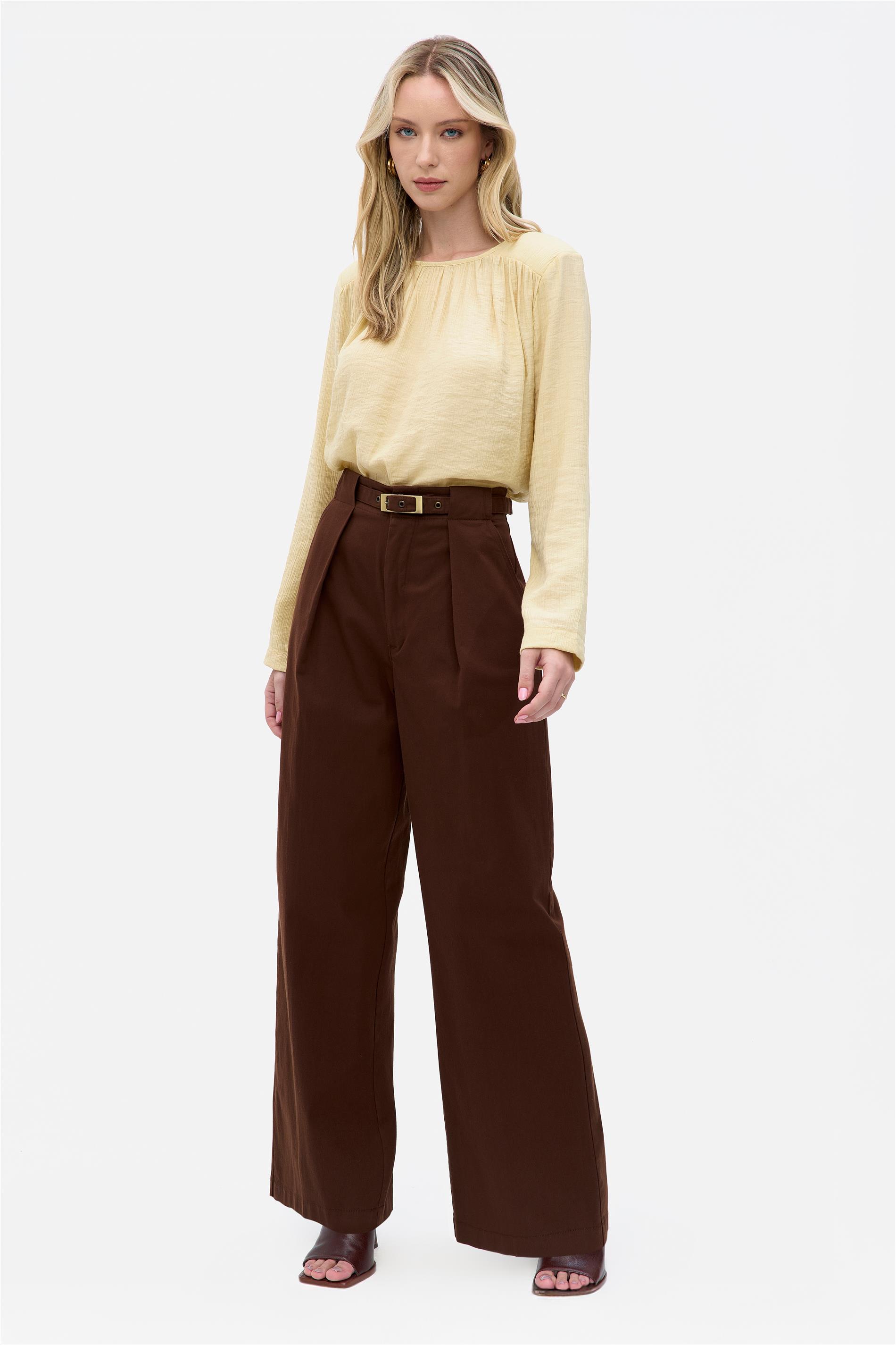 Calça Pantalona de Sarja G5 com Cinto