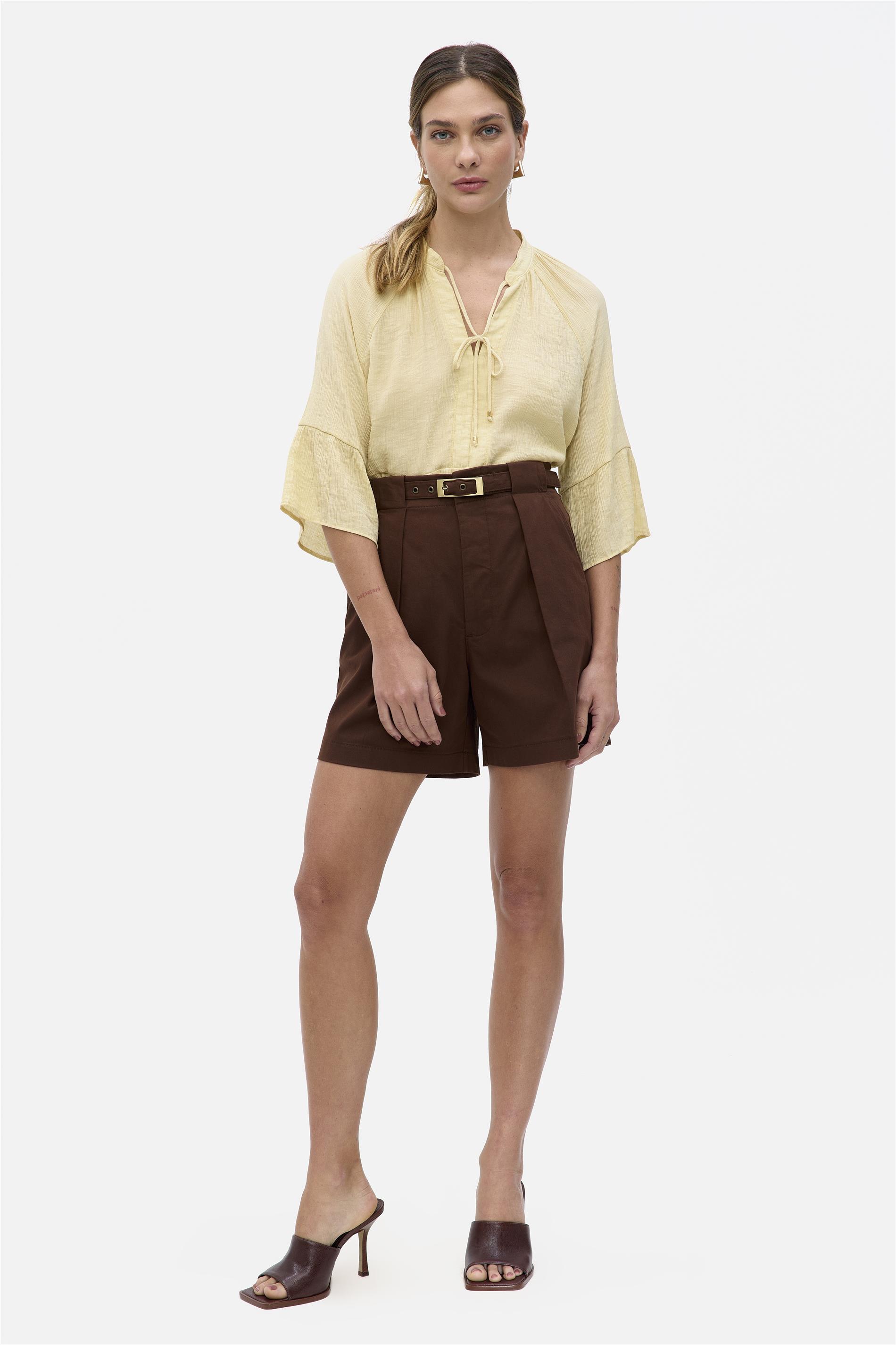 Bermuda Sarja Feminina G5 C15 com Pregas