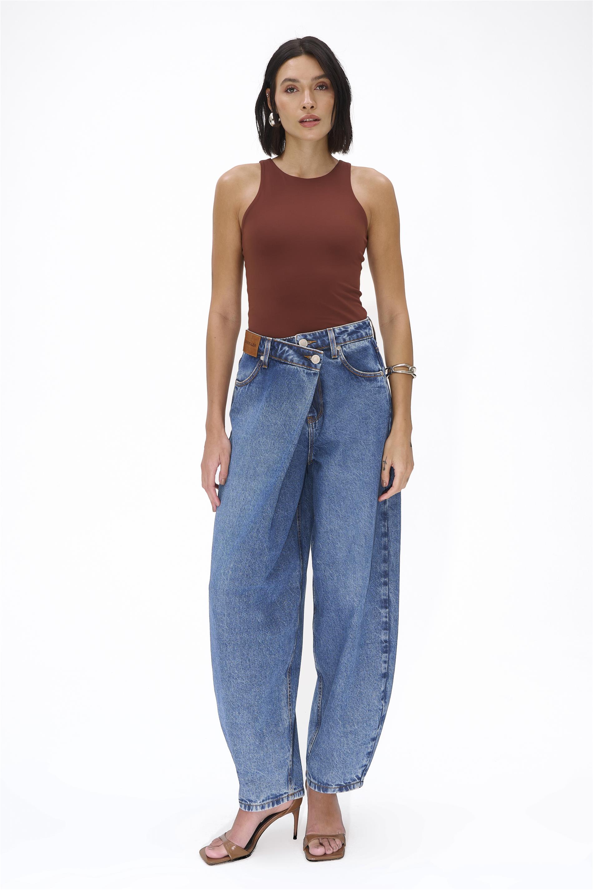 Calça Feminina Barrel G5 Cropped