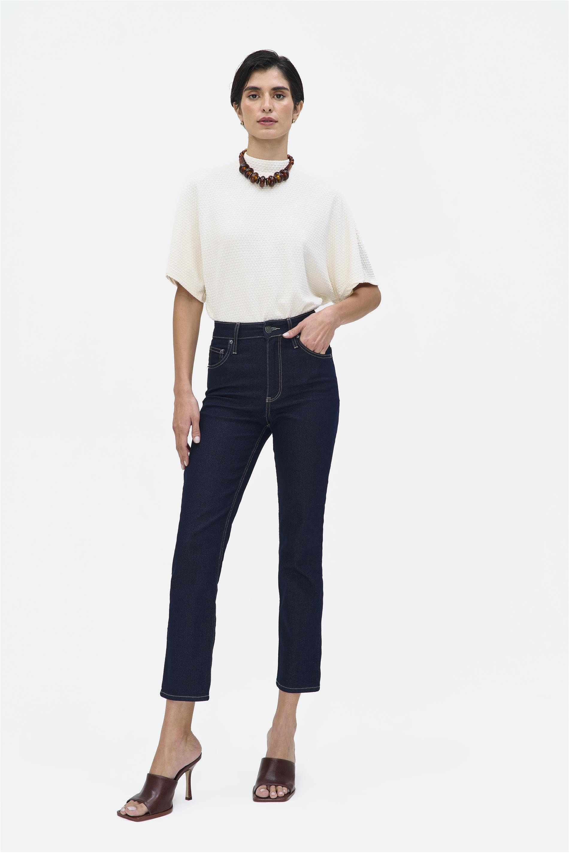 Calça Jeans Cropped Reta G5 Feminina